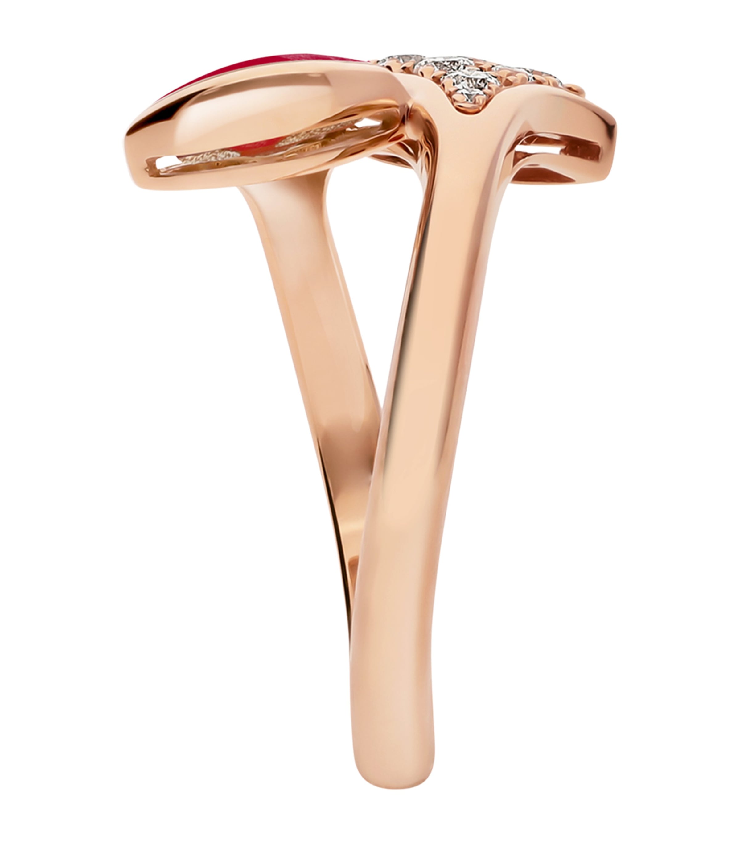 Rose Gold, Diamond and Carnelian Divas' Dream Ring PINK GOLD Image 3
