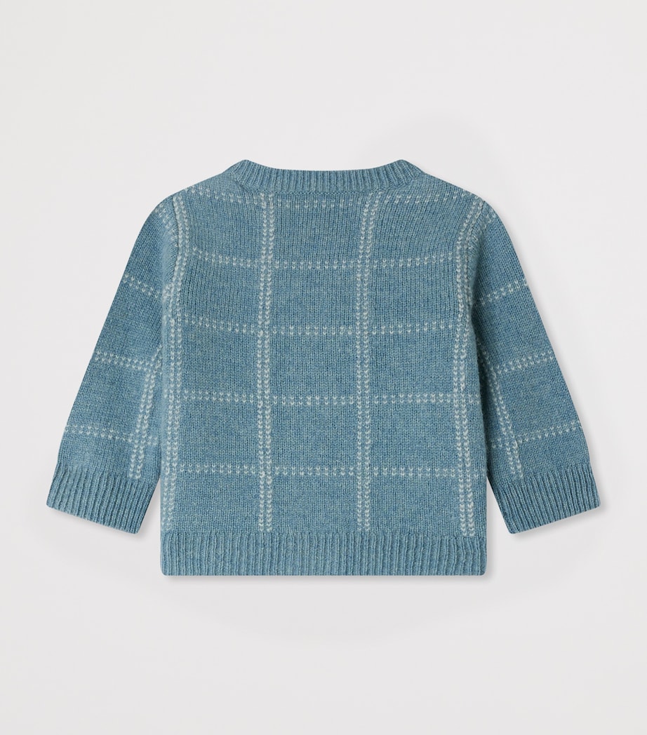 Wool Plaid Jodina Cardigan (24-36 Months) BLEU AQUA Image 2