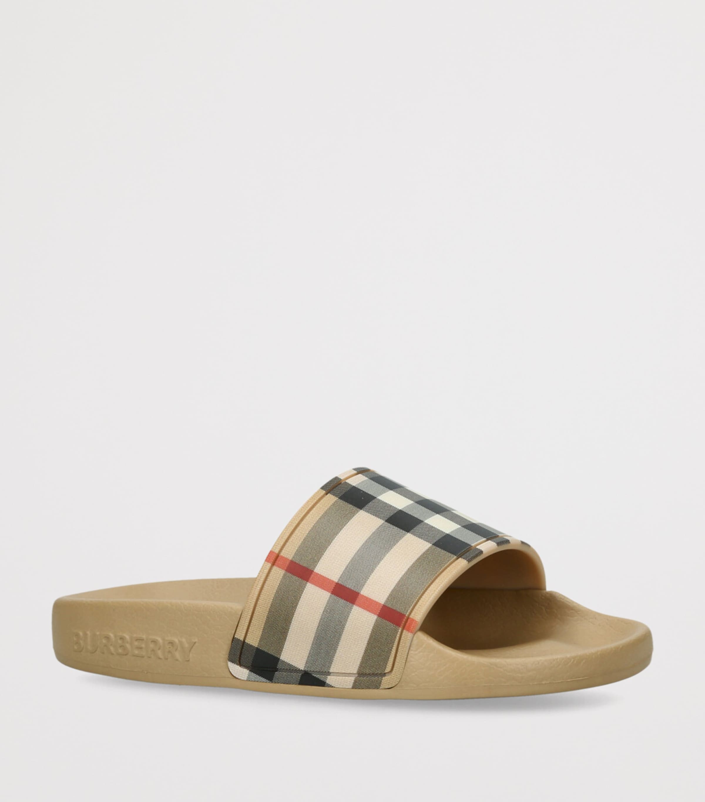 Burberry Kids Rubber Check Slides Yellow Image 3