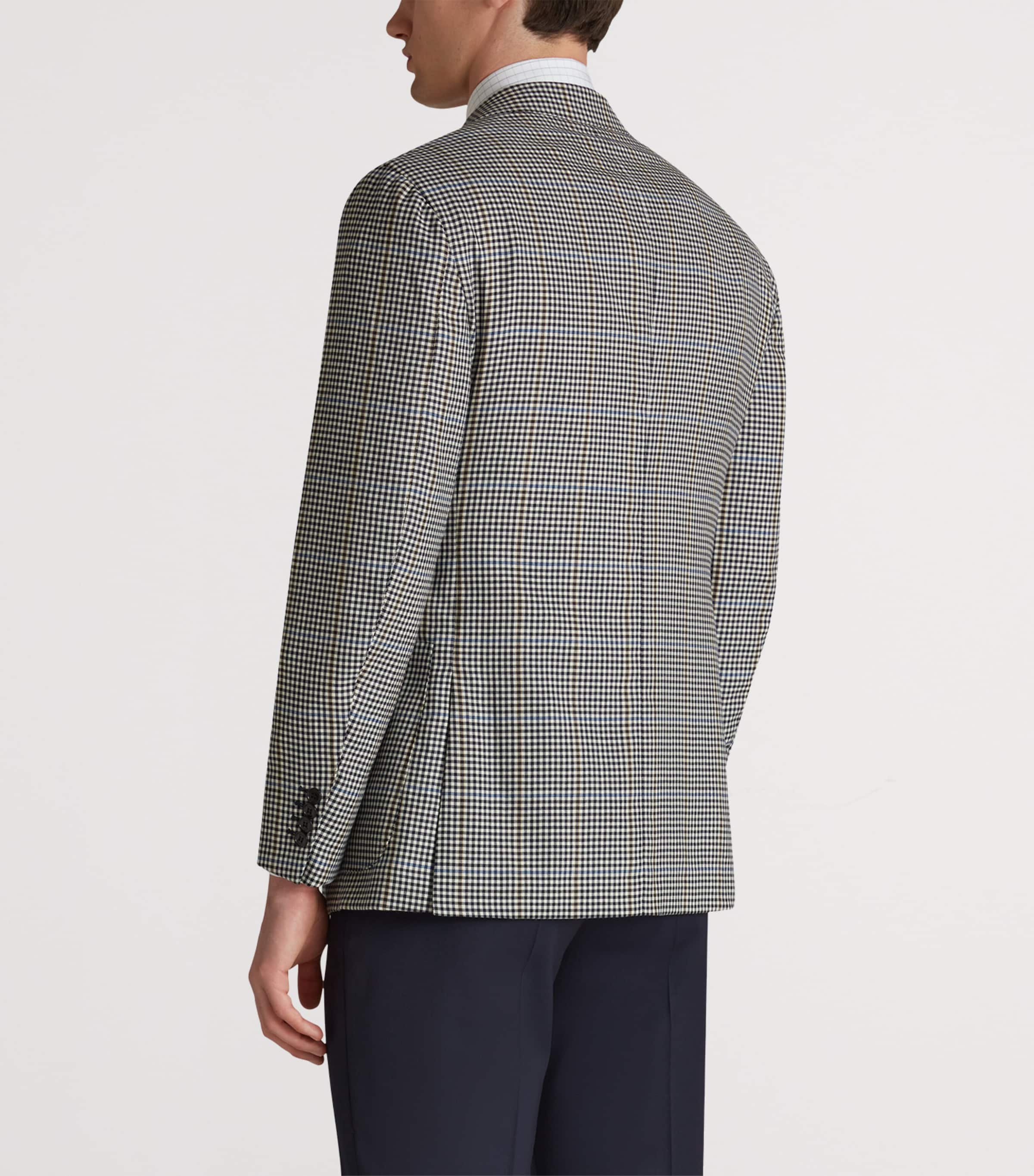 Merino Wool Gingham Cavendish Blazer 101IVORY Image 3