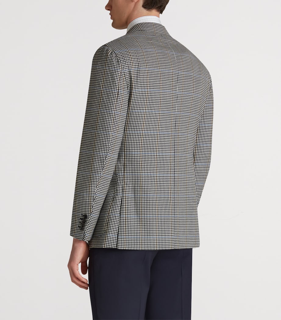 Merino Wool Gingham Cavendish Blazer 101IVORY Image 3