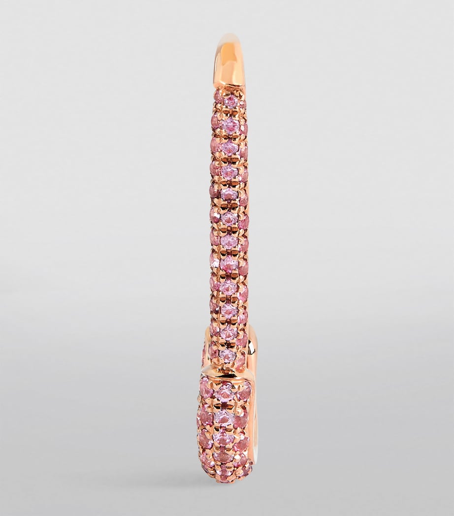 Rose Gold and Sapphire Safety Pin Single Left Earring ROSE GOLD Image 2