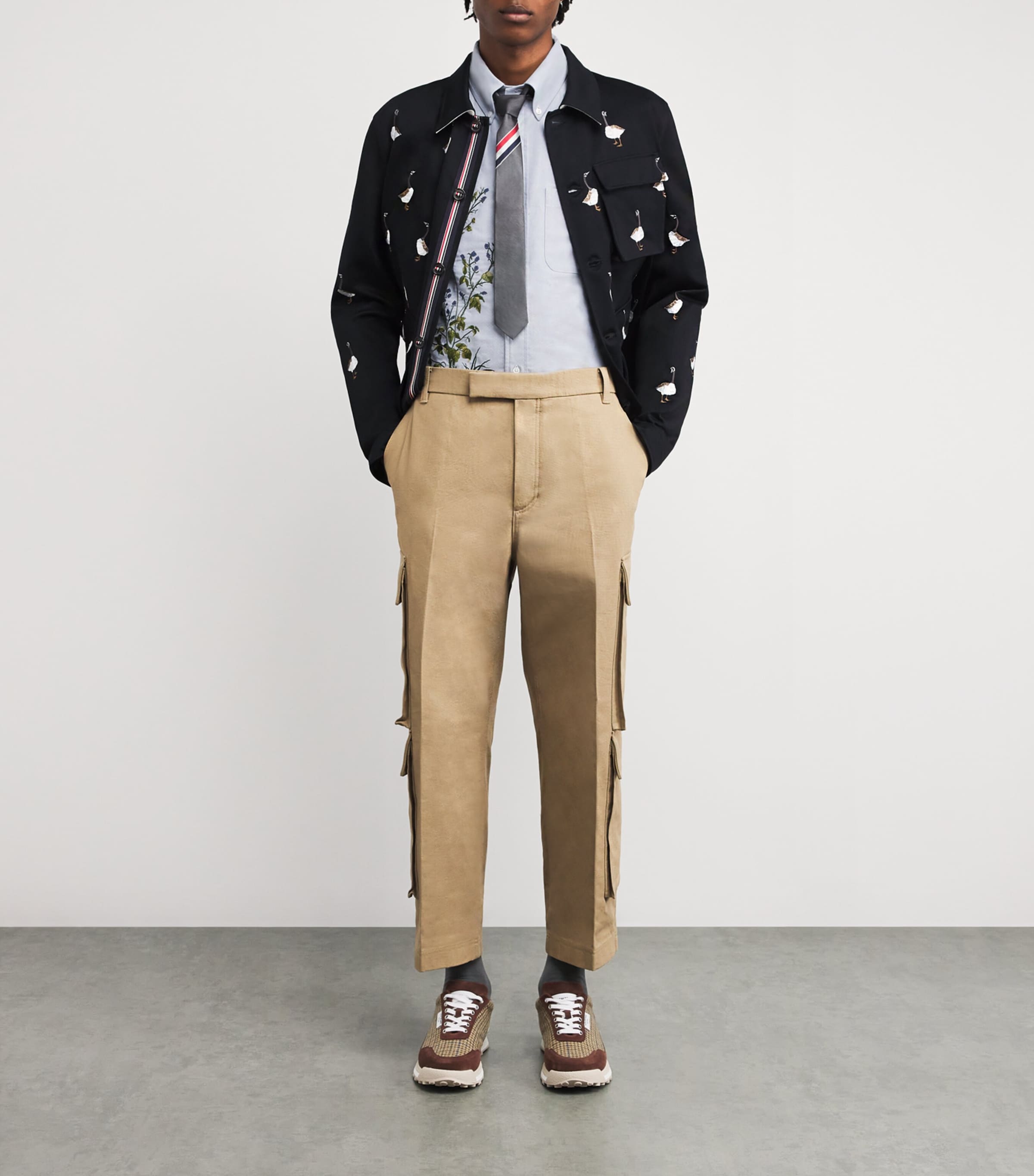 Cotton Embroidered Scenic Goose Shirt LIGHT BLUE Image 2