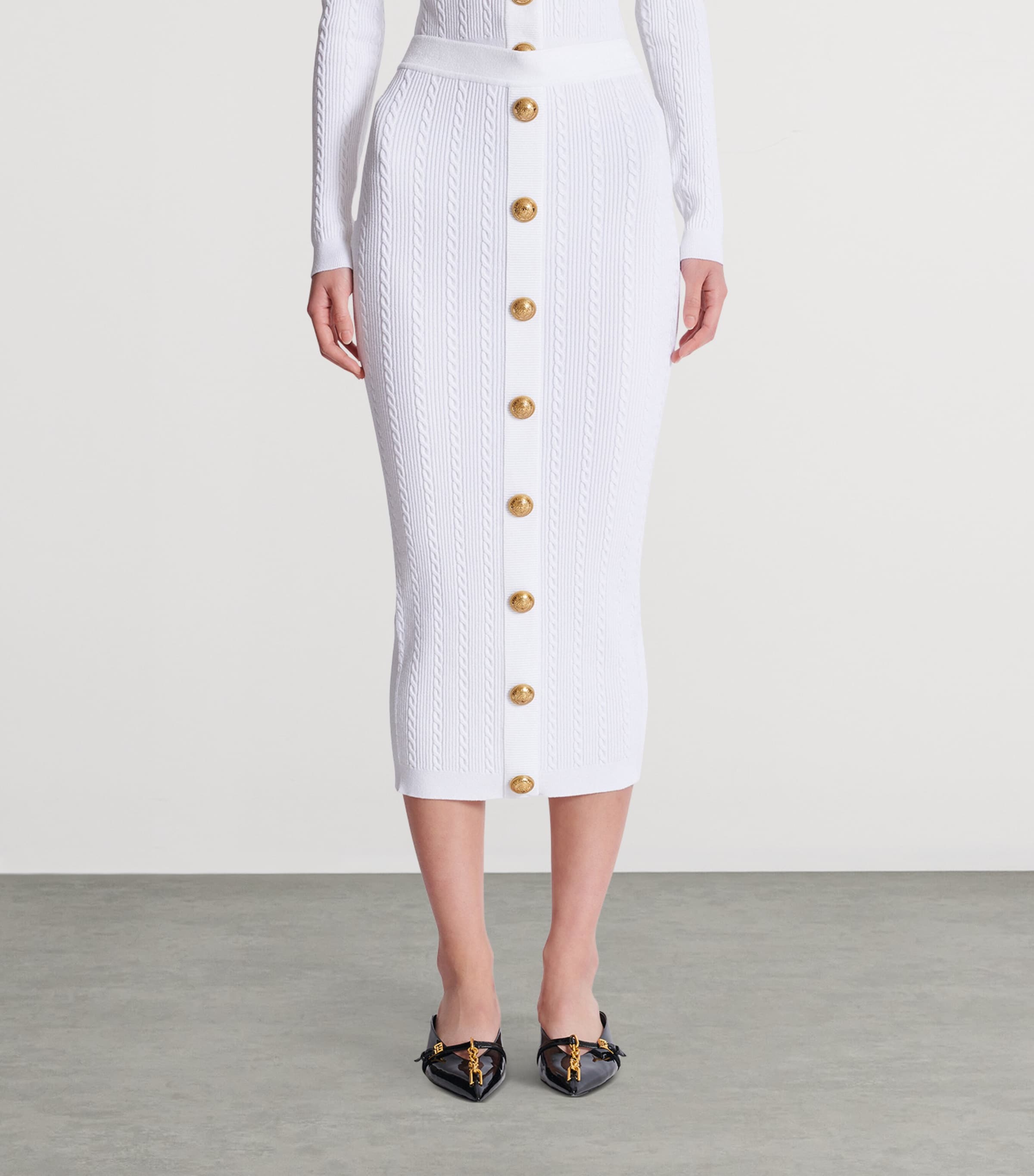 スカート Balmain Knitted Midi Skirt Balmain Cable-Knit Midi Skirt | Harrods US