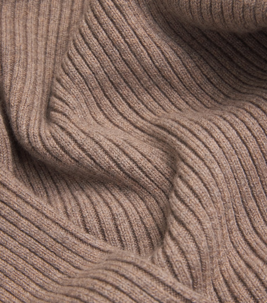 Wool-Blend Ribbed High-Neck Sweater HAZELNUT BROWN Image 5