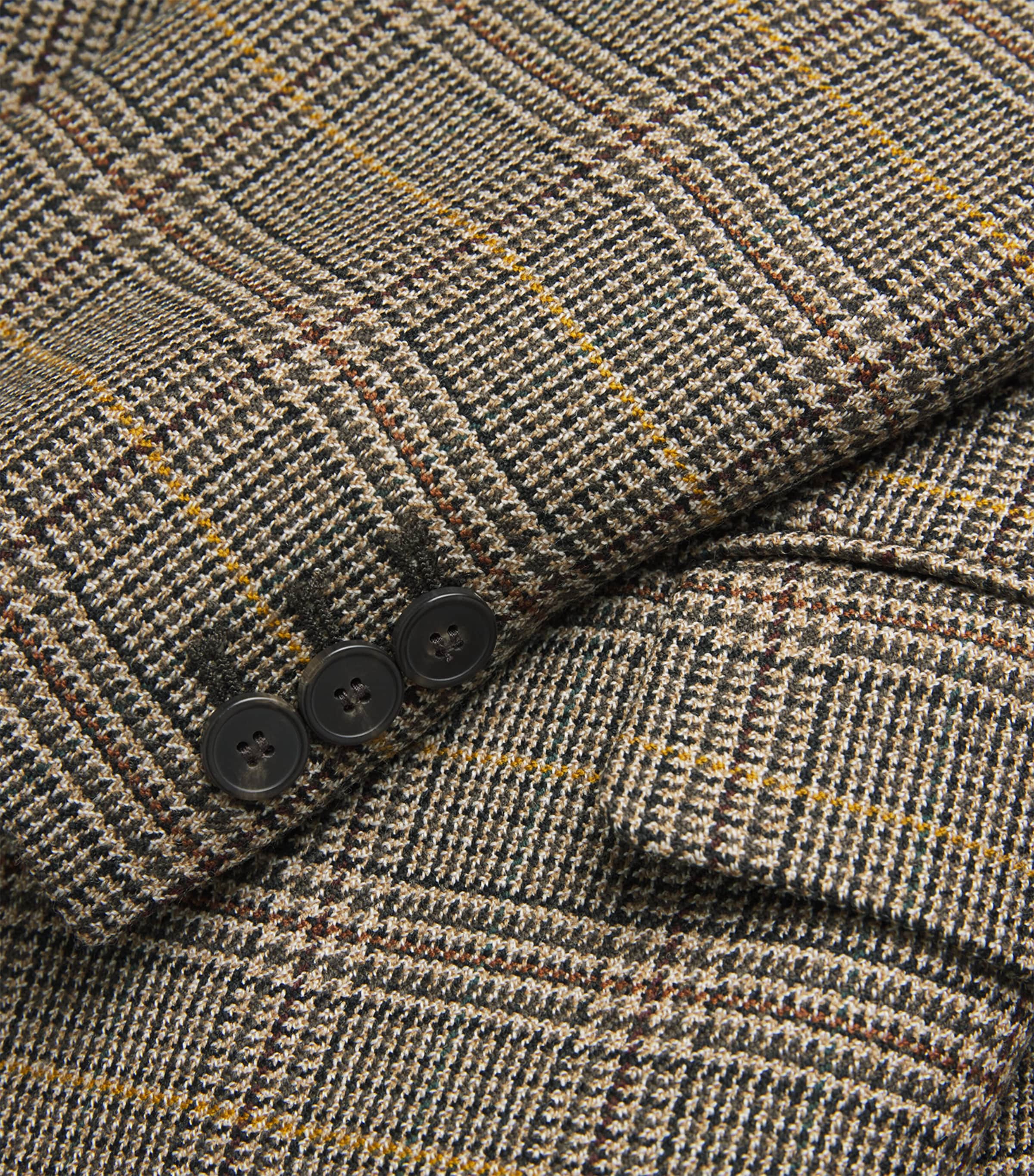 Wool Check Double-Breasted Blazer CHOCOLATE Image 5