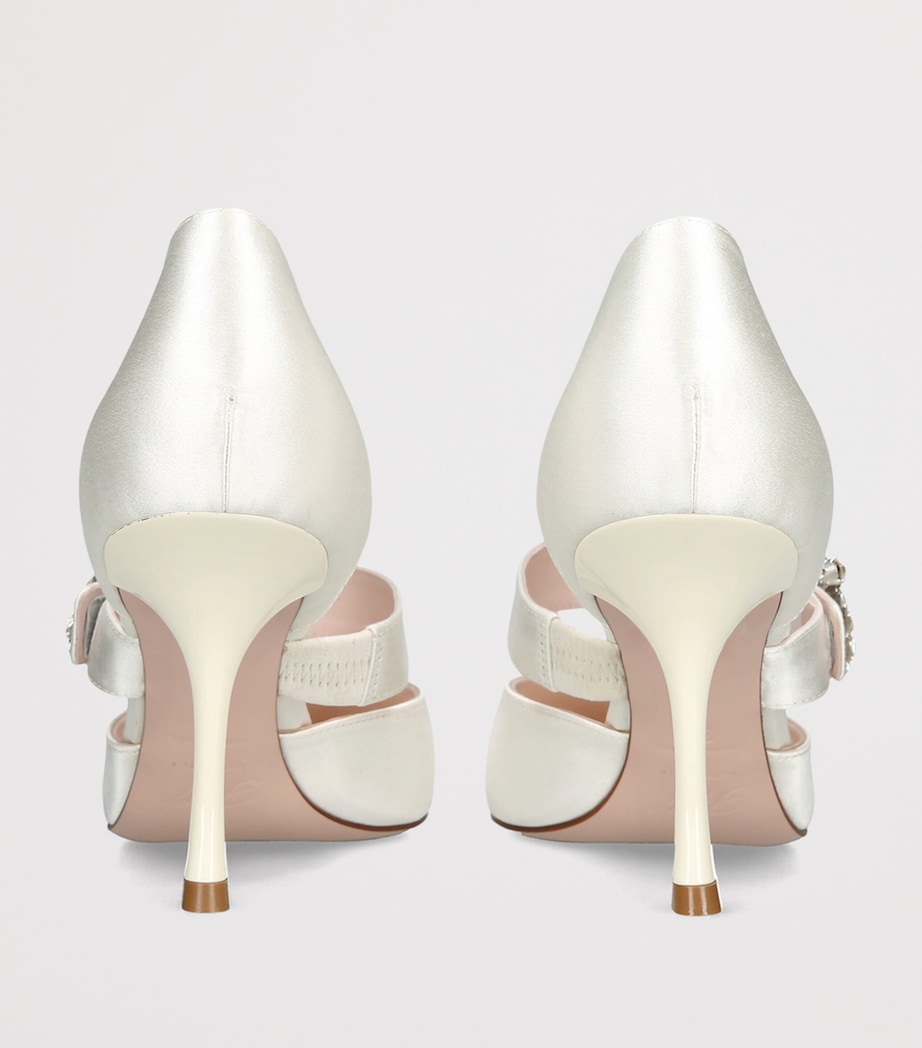 Roger Vivier Satin Efflorescence D'Orsay Pumps 85 White Image 4