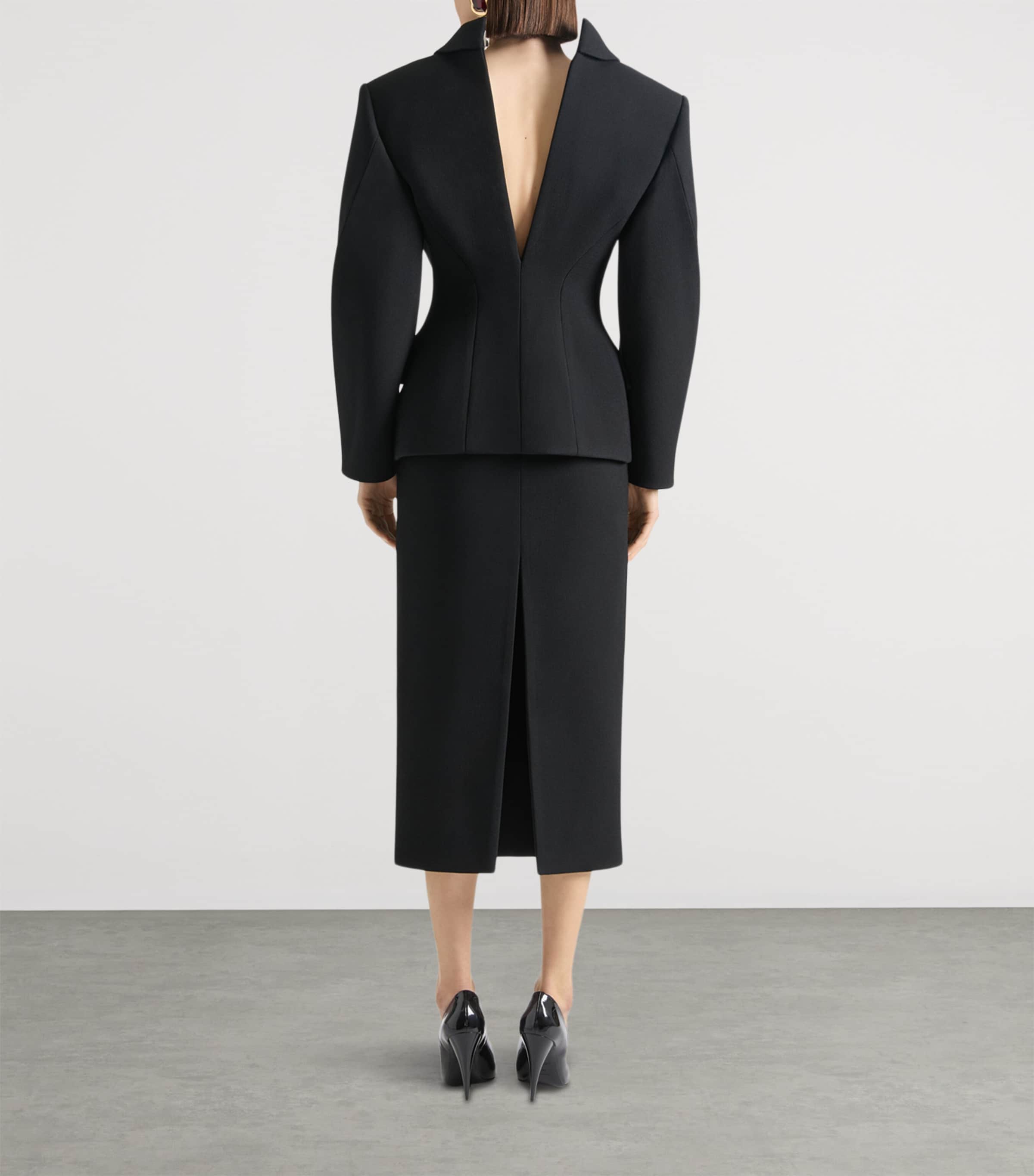 Wool-Blend Midi Pencil Skirt BLACK Image 2