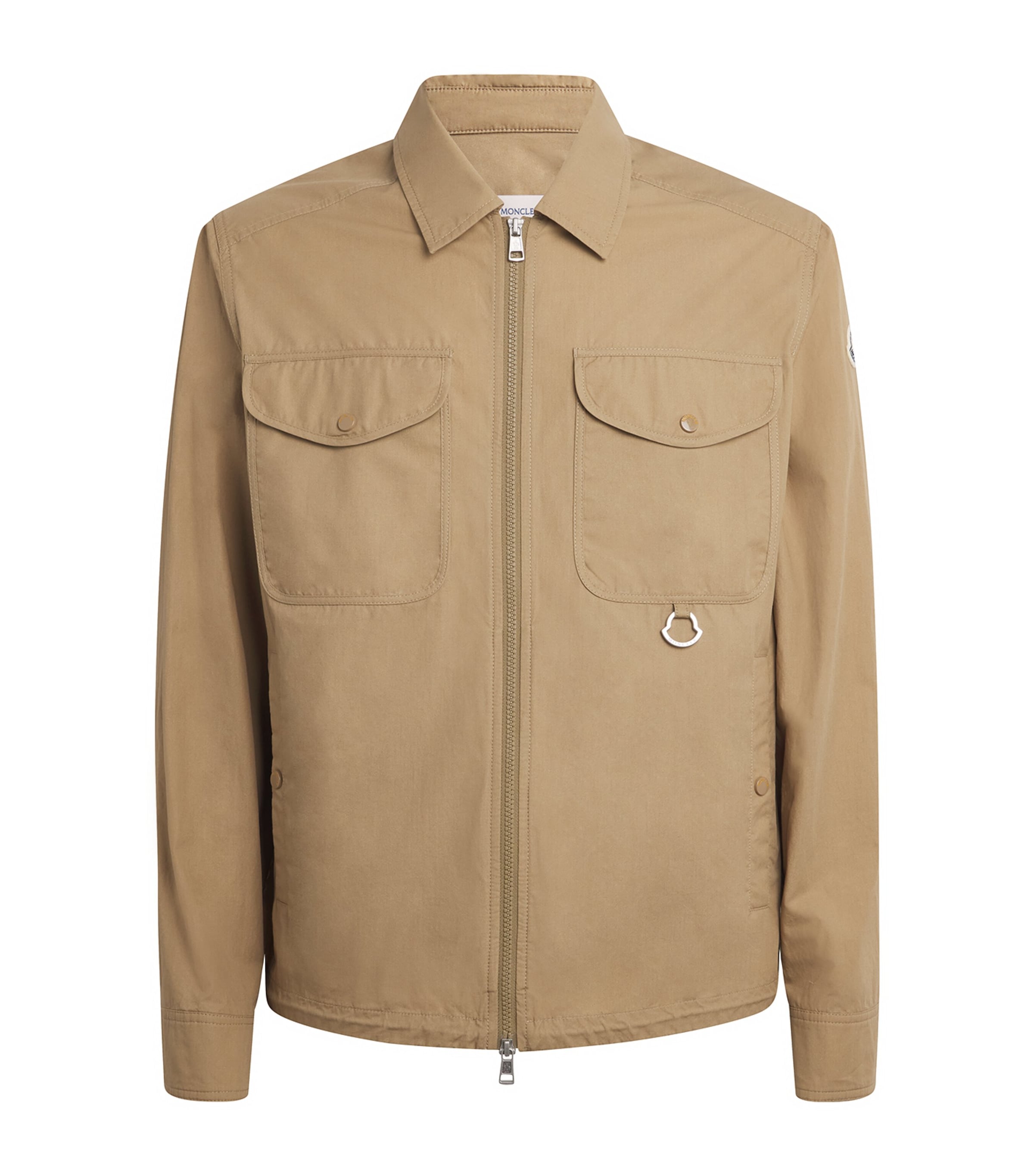 Moncler Mens Cotton Poplin Zip-Up Shirt Image 1