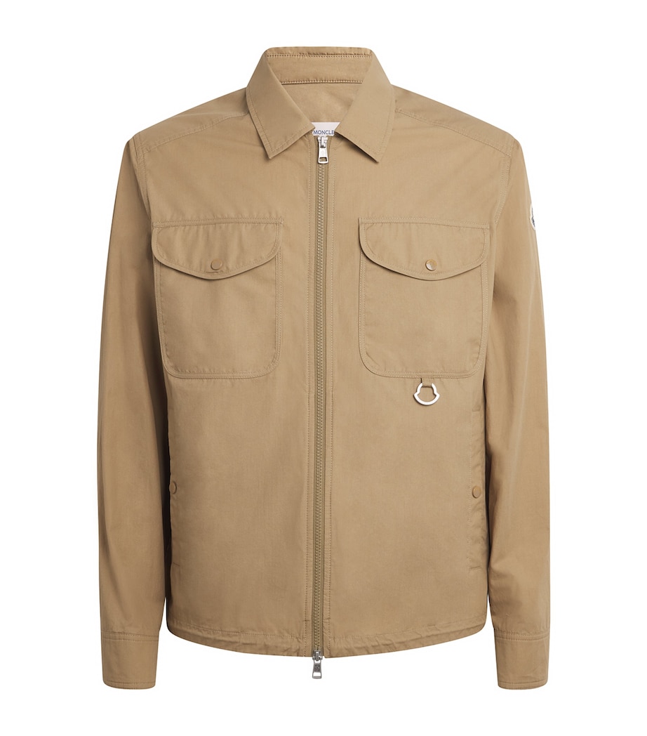 Moncler Mens Cotton Poplin Zip-Up Shirt Image 1