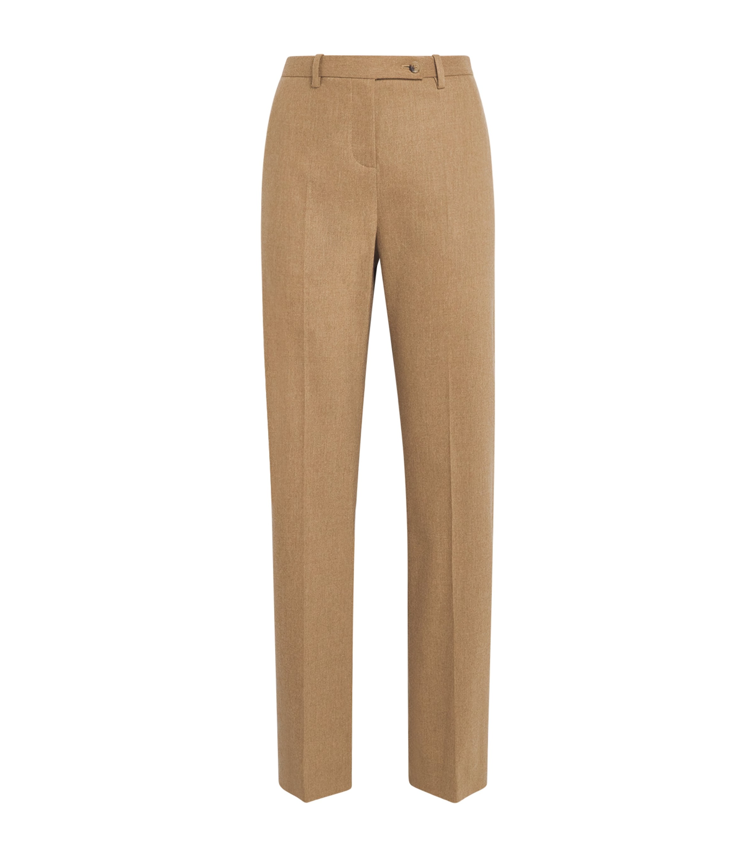 Khaite Wool Hunter Straight Trousers In Beige
