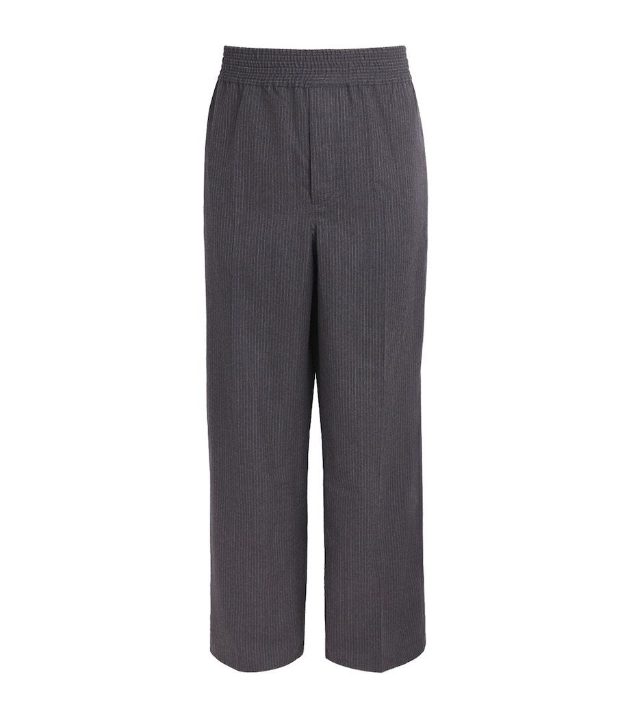 Jacquemus Mens Virgin Wool Stripe Miami Trousers Dark Grey Image 1