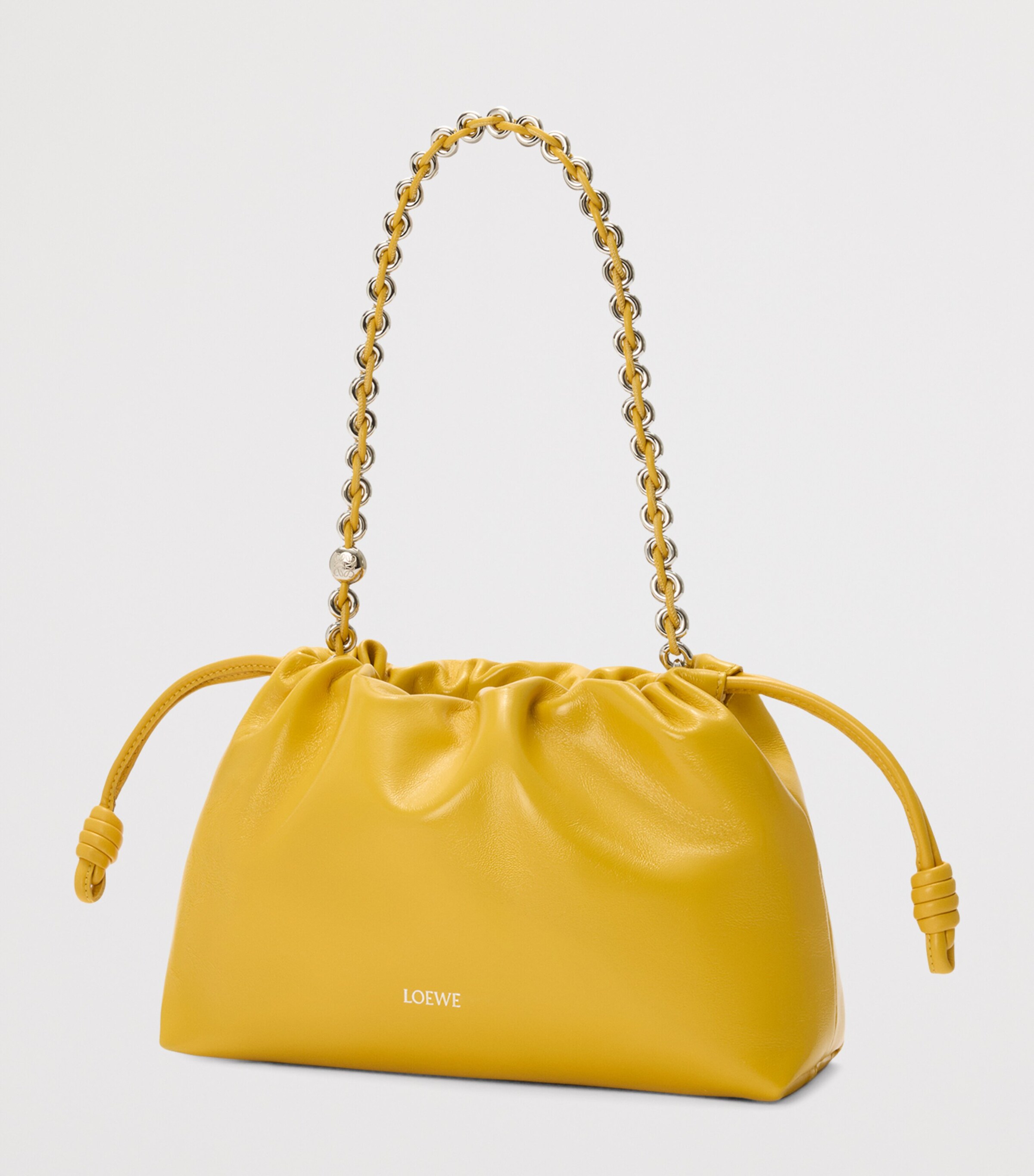 Medium Leather Flamenco Shoulder Bag YELLOW Image 3