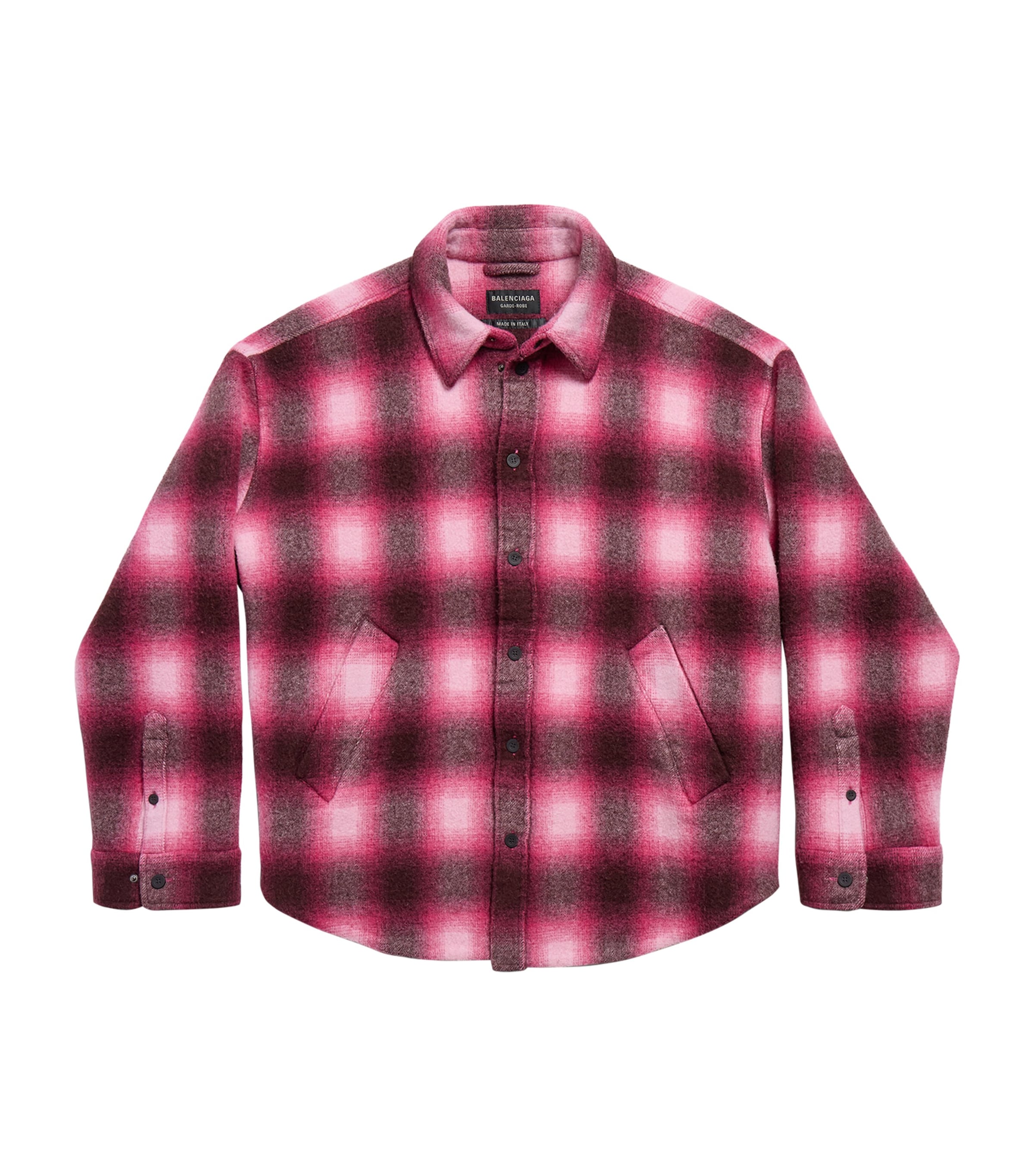 Balenciaga Wool Plaid Jacket In Black