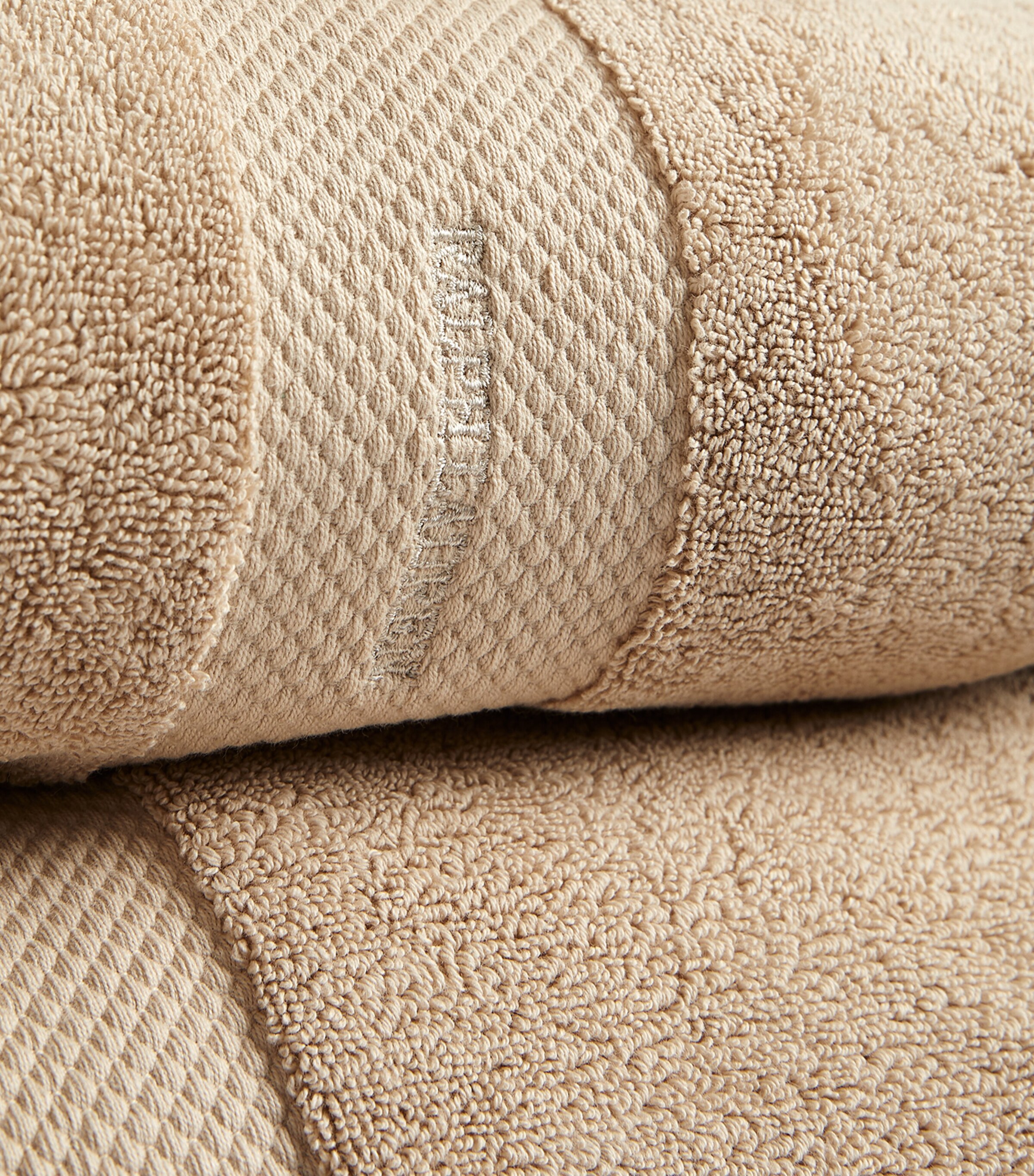 Ralph Lauren Home Avenue II Bath Sheet 100cm x 183cm Beige Image 2