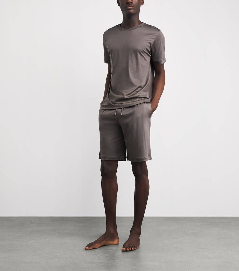 Zimmerli Mens 286 Sea Island Lounge Shorts Toffee Image 2