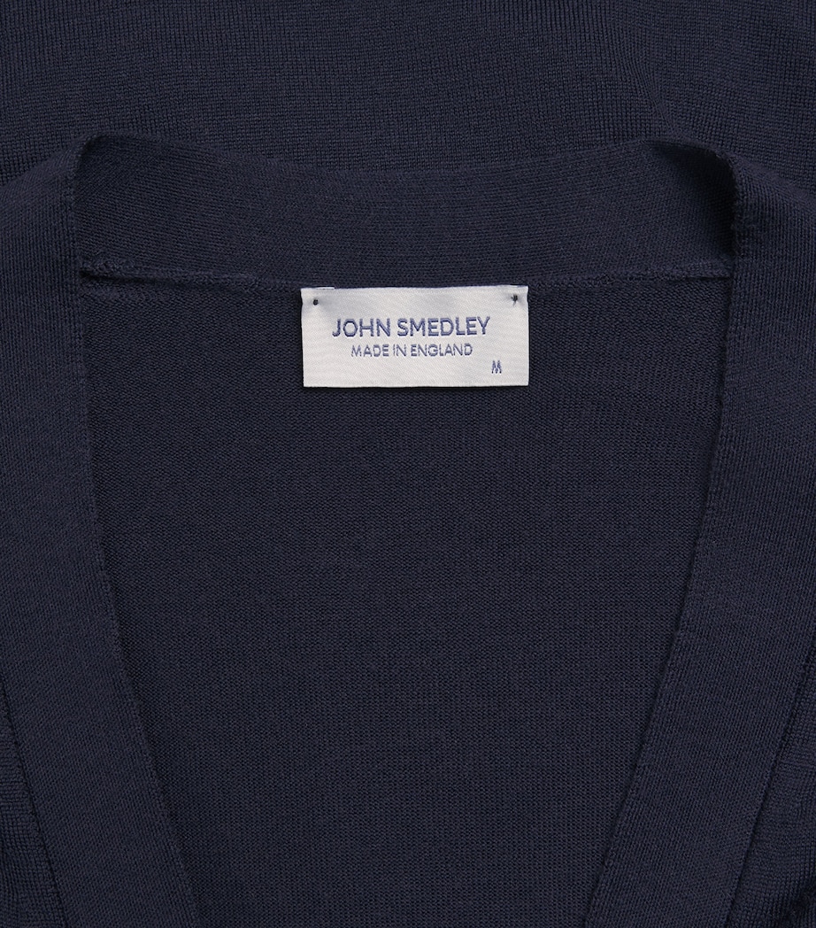 John Smedley Mens Extra Fine Merino Cardigan Midnight Image 6