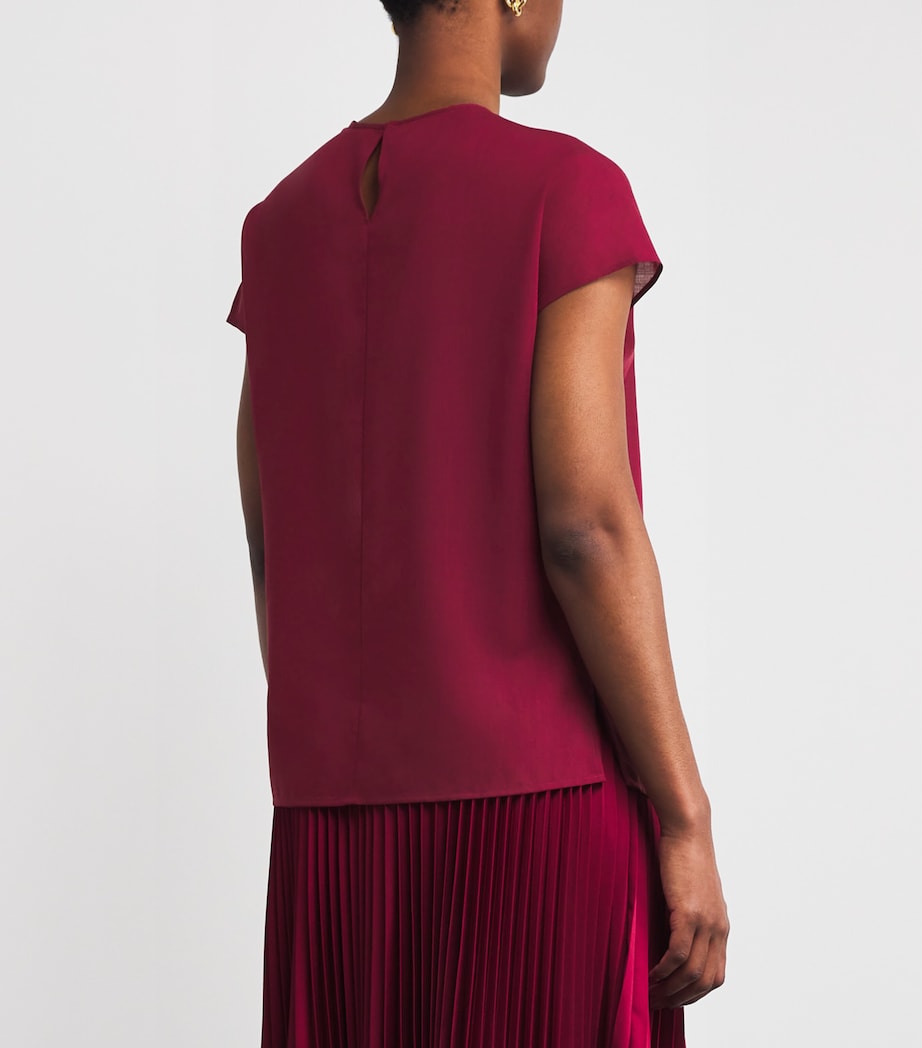Wool-Blend Sheer Broca Blouse RUBY Image 4
