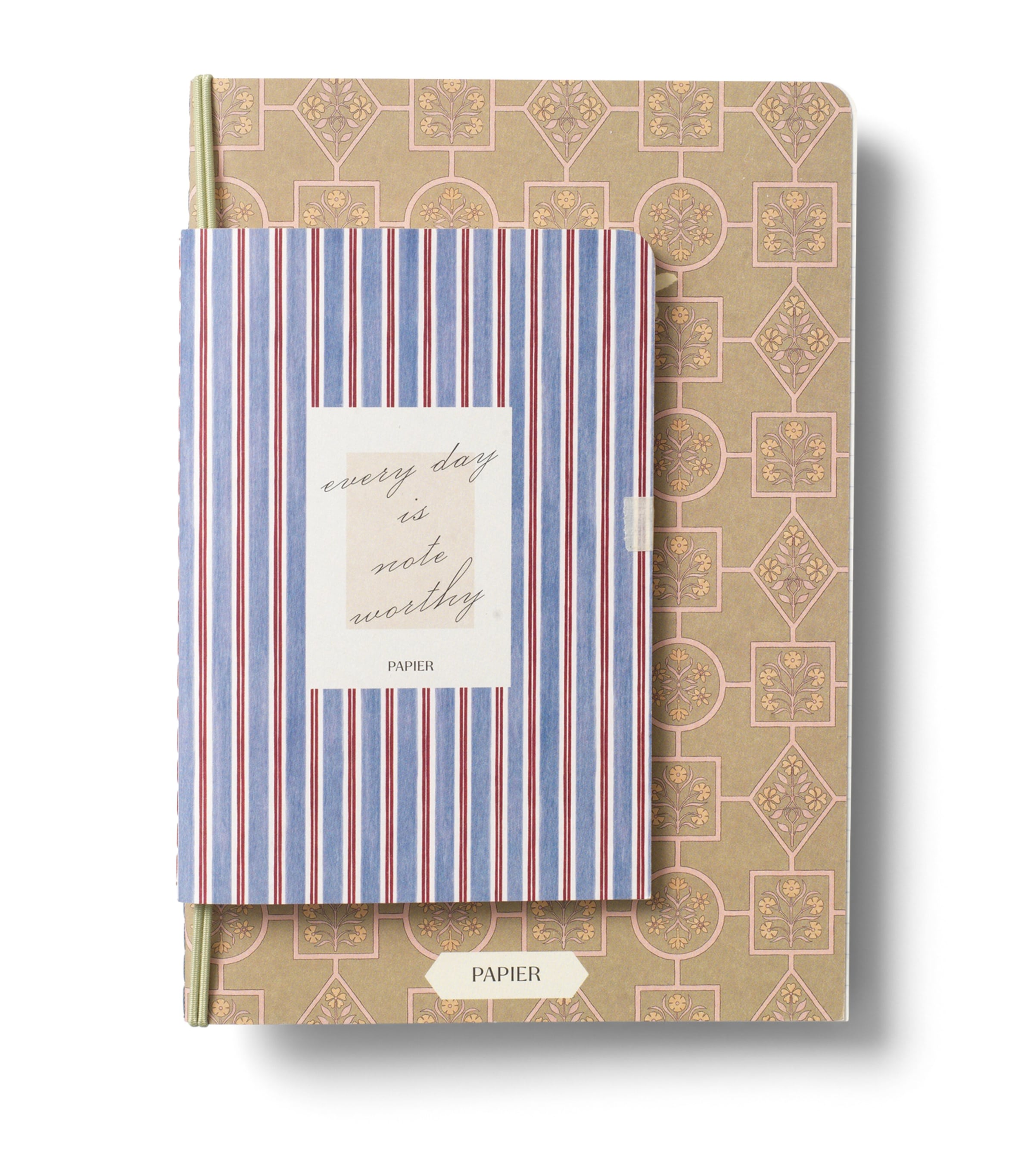 Papier Notes & Stripes Notebook In Blue