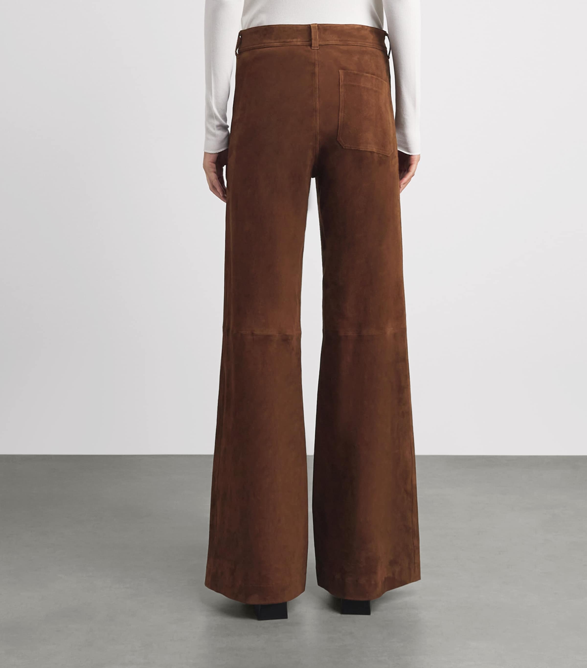 Polo Ralph Lauren Womens Suede Beaton Trousers Umber Image 5