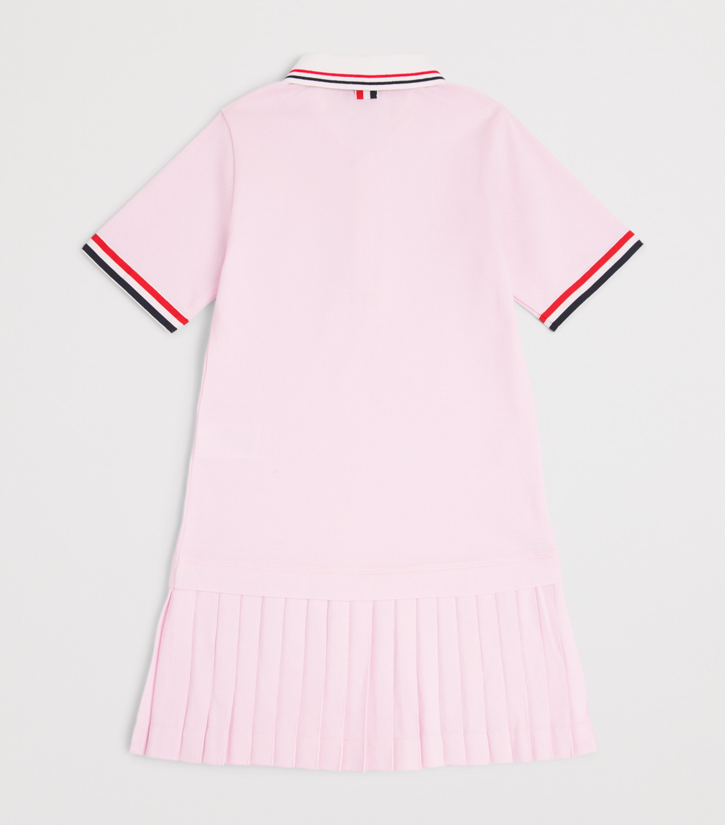 Thom Browne Kids Cotton Pleated Polo Dress (2-12 Years) Lt Pink Image 2