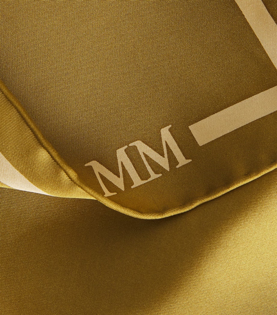 Silk Logo Stole Scarf LIME GREEN Image 5