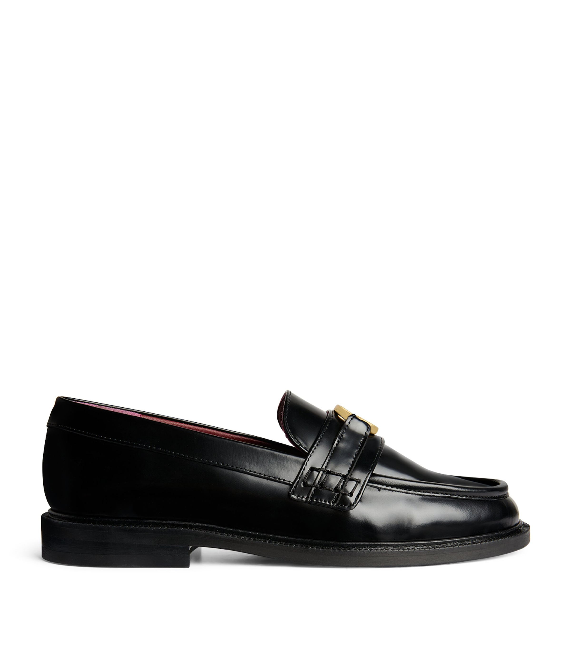 Claudie Pierlot Aude Patent Leather Loafers In Noir / Gris