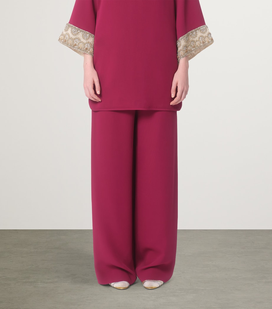 Valentino Womens Silk Wide-Leg Trousers Image 2