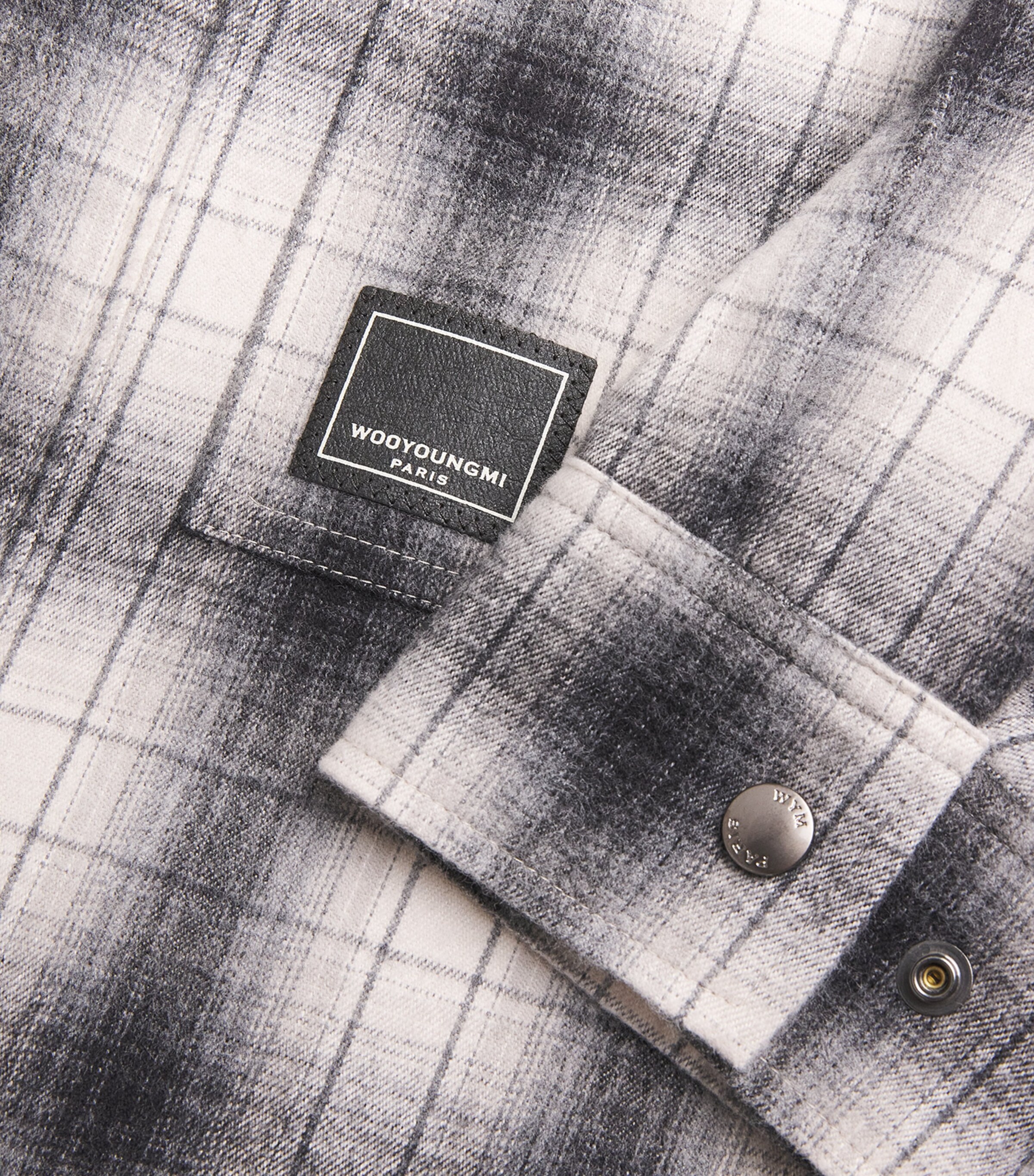 Wooyoungmi Mens Cotton Check Shirt Black Image 5