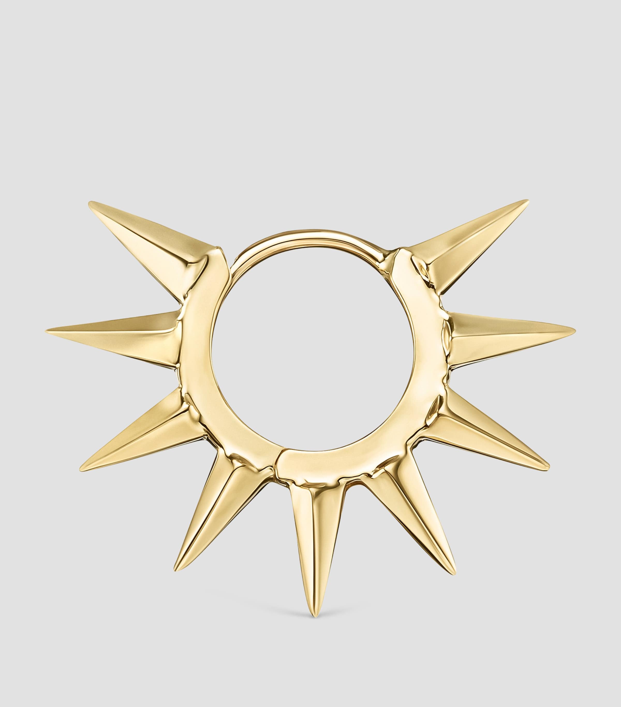 Yellow Gold Metal Mohawk Hoop Earring (6.5mm) YELLOW GOLD Image 3