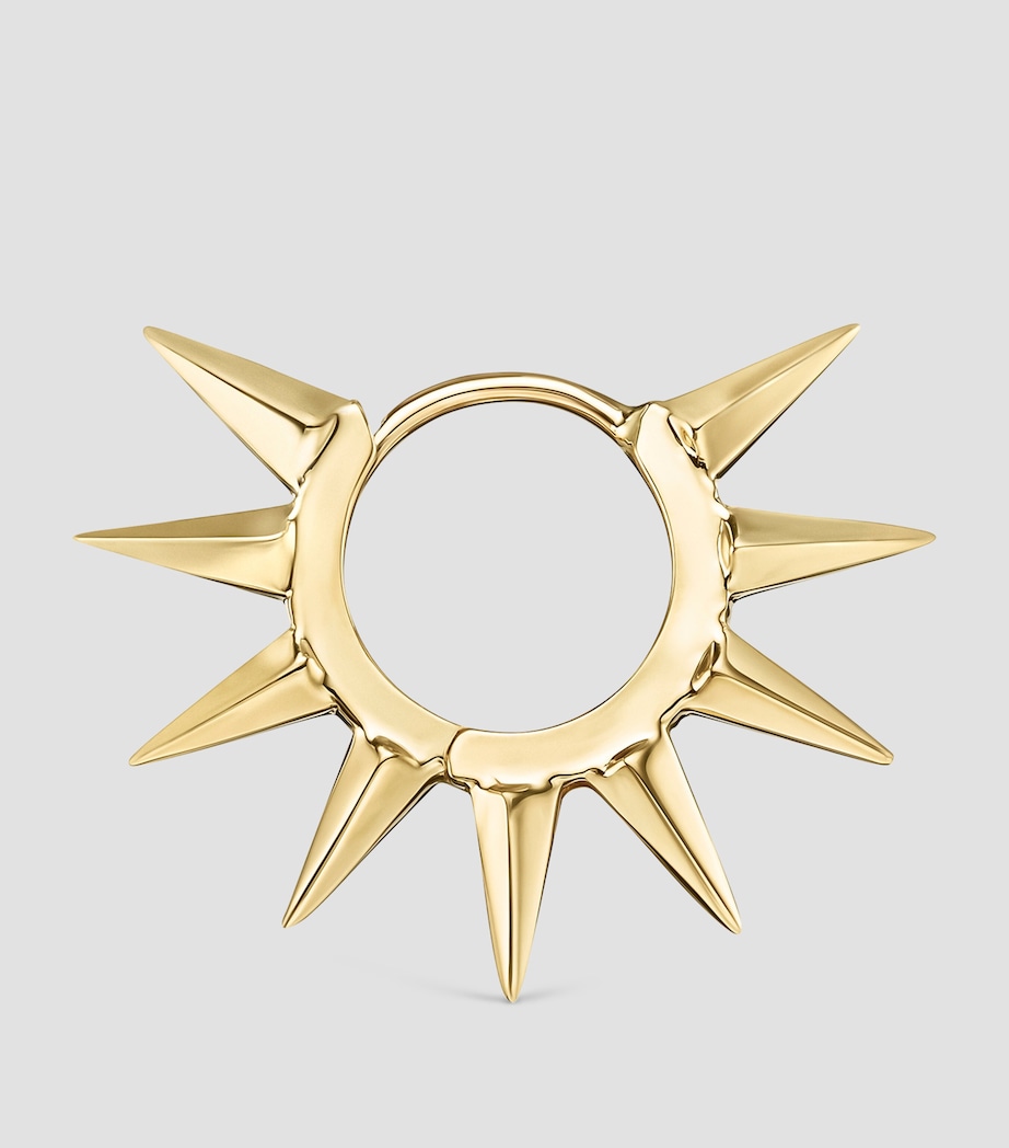 Yellow Gold Metal Mohawk Hoop Earring (6.5mm) YELLOW GOLD Image 3