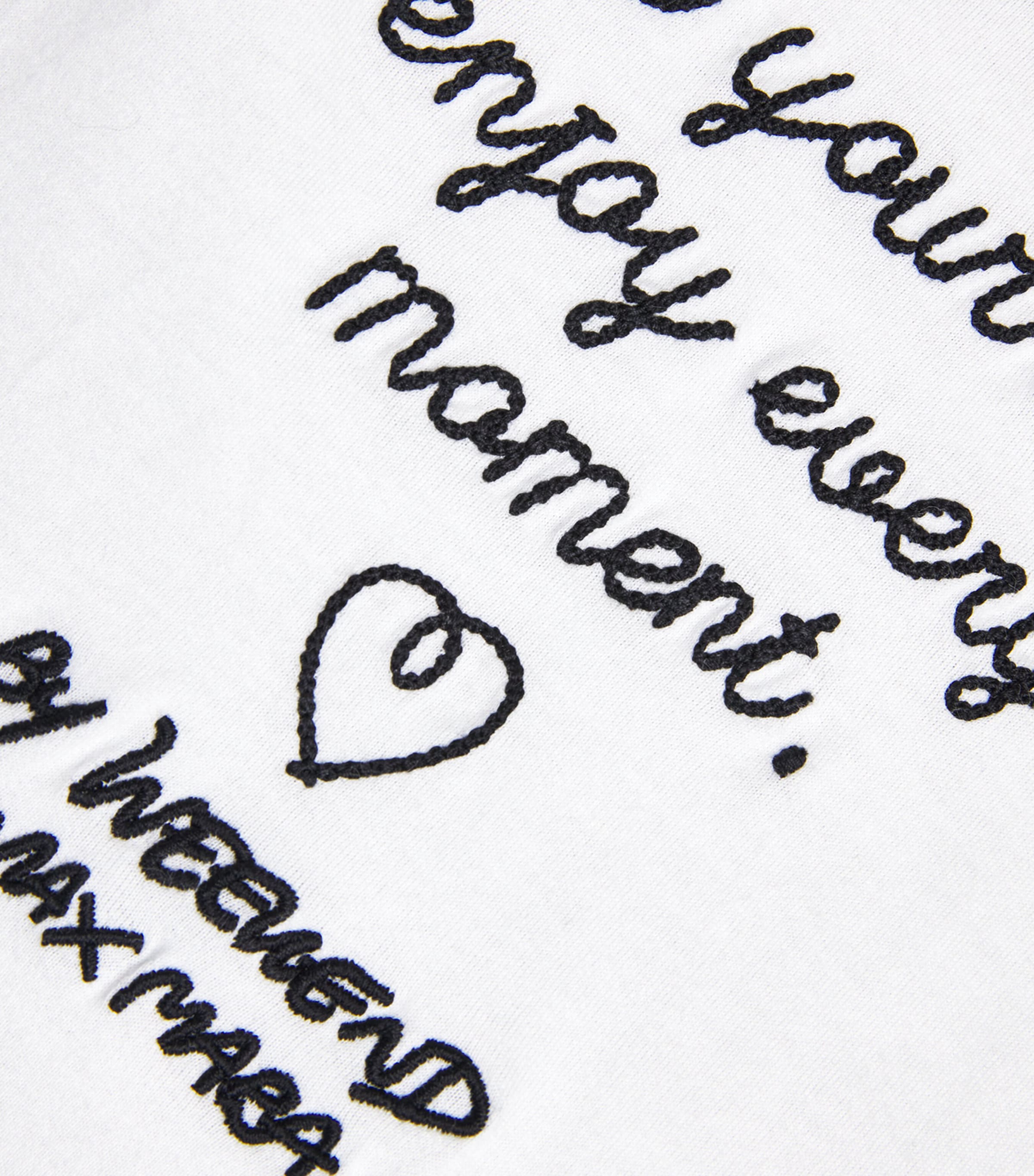 Cotton Embroidered T-Shirt WHITE Image 5