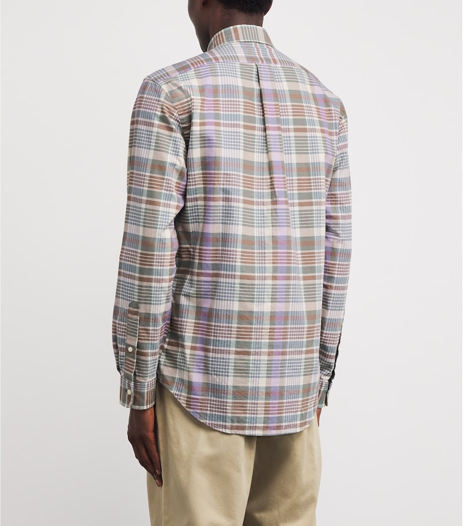 Cotton Madras Oxford Shirt GREEN Image 4