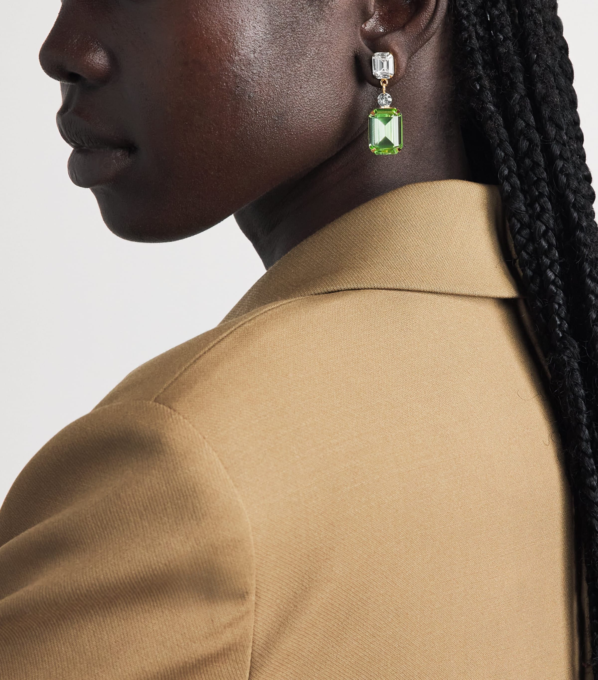 Jennifer Behr Yellow Gold-Plated Justine Drop Earrings Chrysolite Image 2