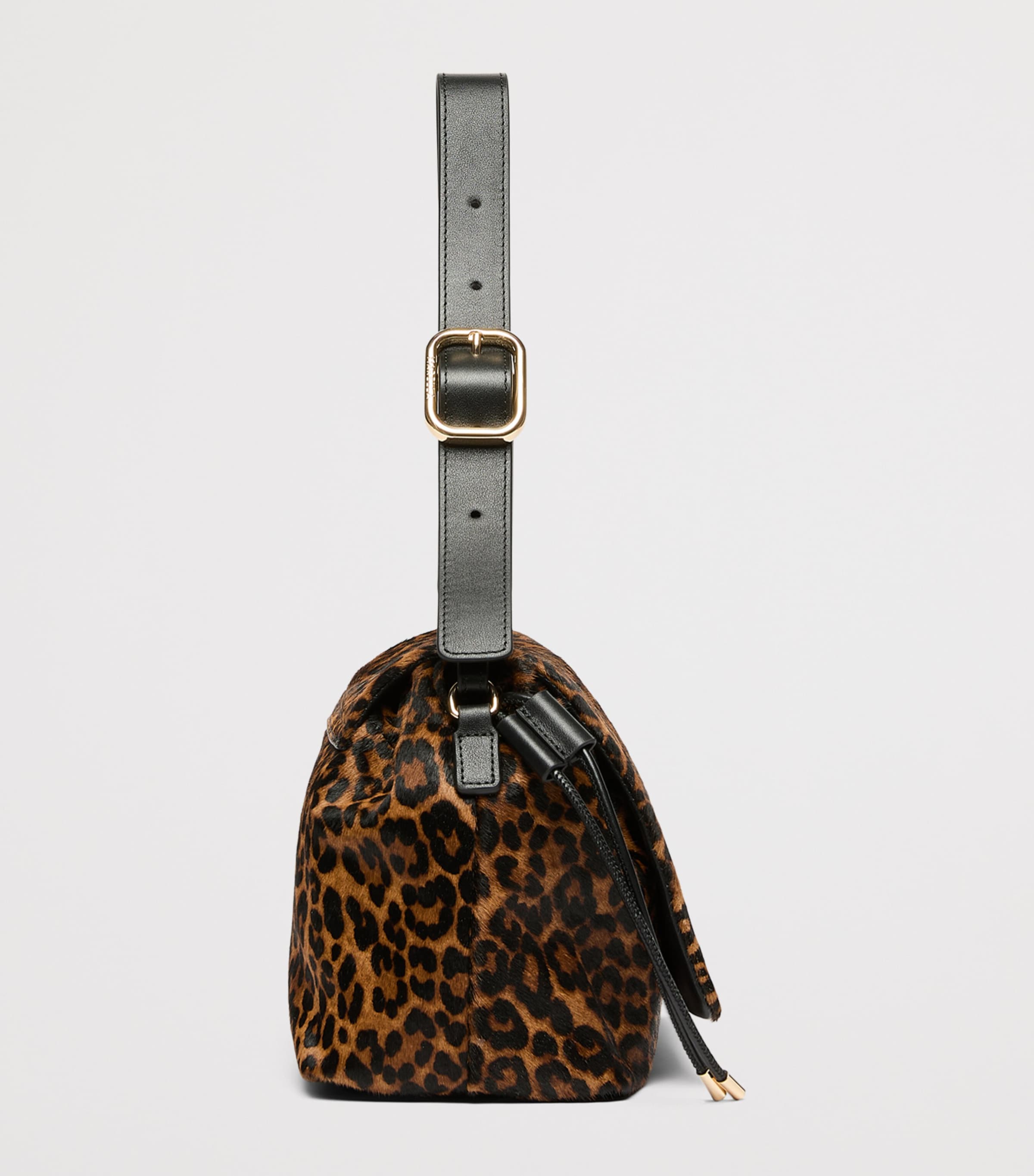 Marella Leather Leopard Print Shoulder Bag Tobacco Image 5