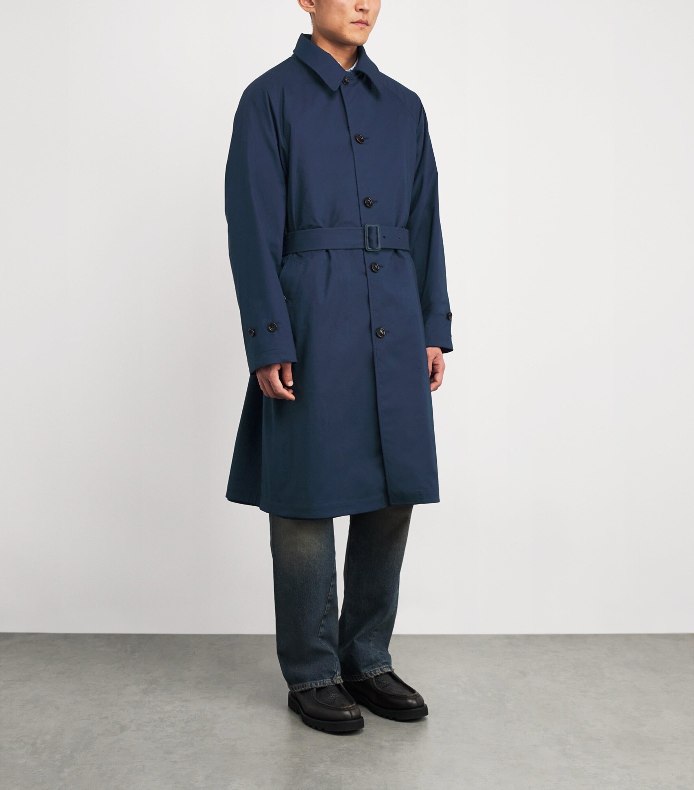 Reversible Water-Repellent Overcoat BRIGHT NAVY/NAVY Image 6