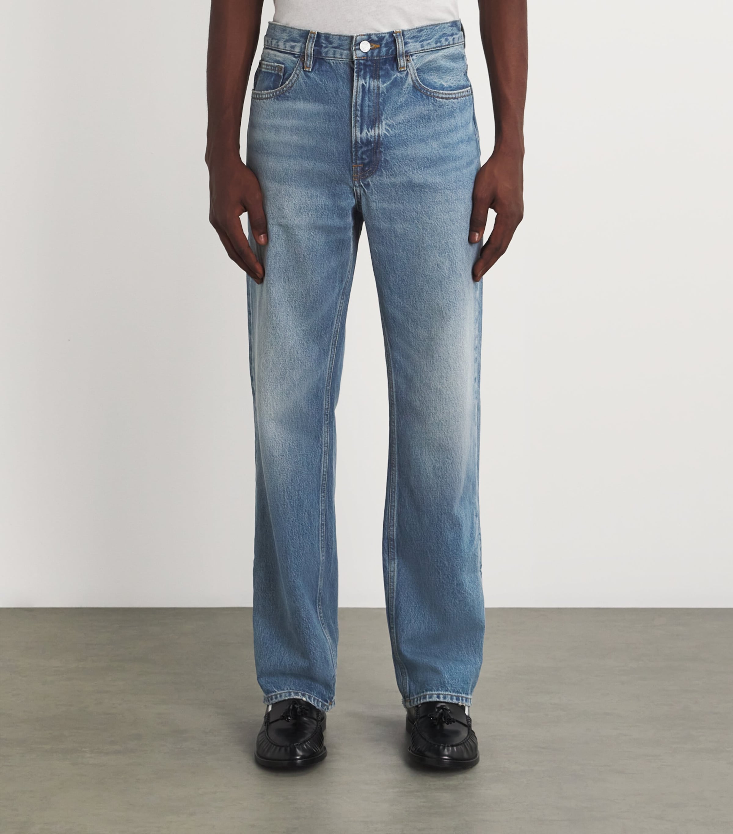 FRAME Mens Organic Cotton The Boxy Jeans Abbey Image 3
