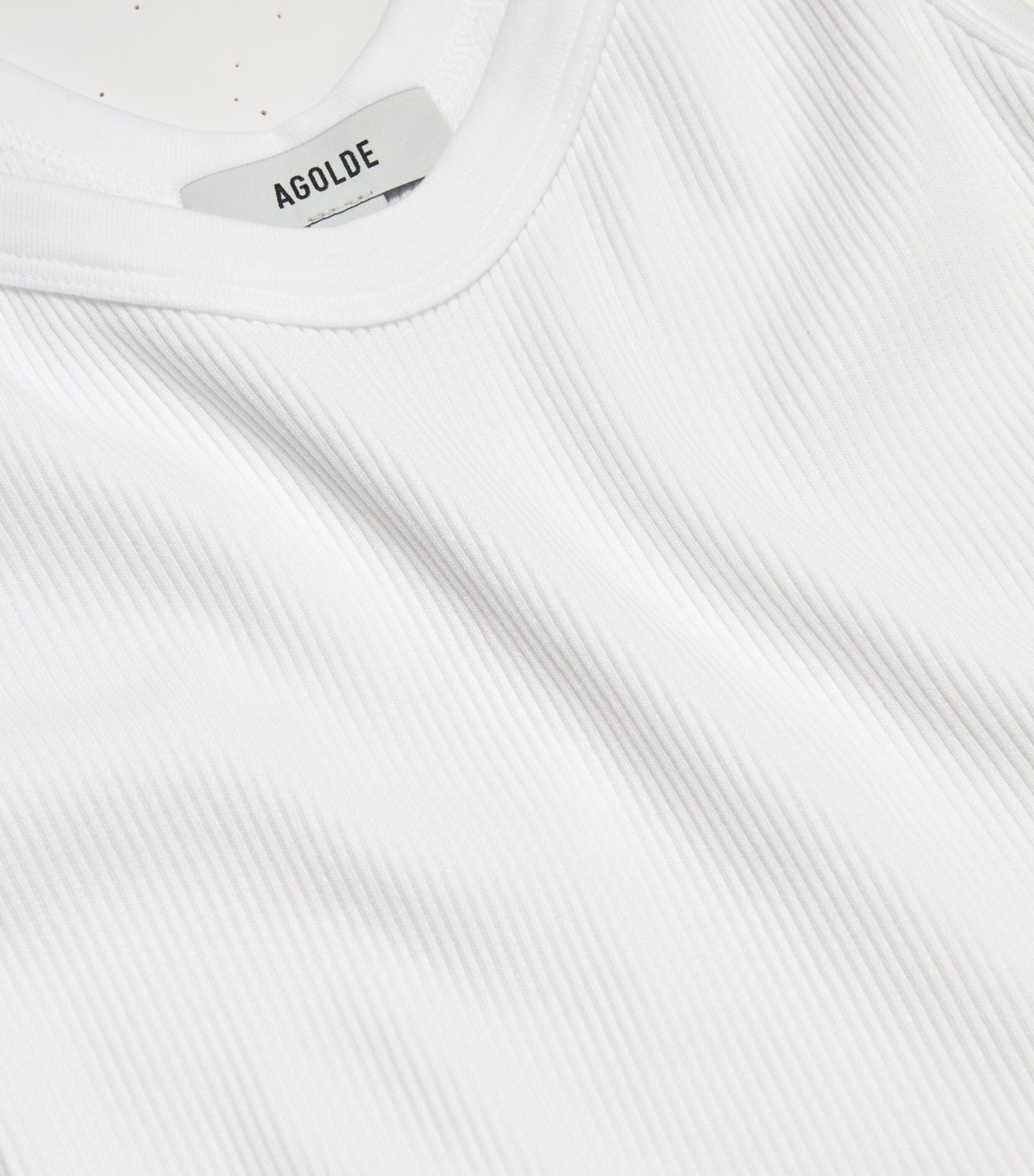 Organic Cotton-Blend Shrunken Poppy Tank Top WHITE Image 2