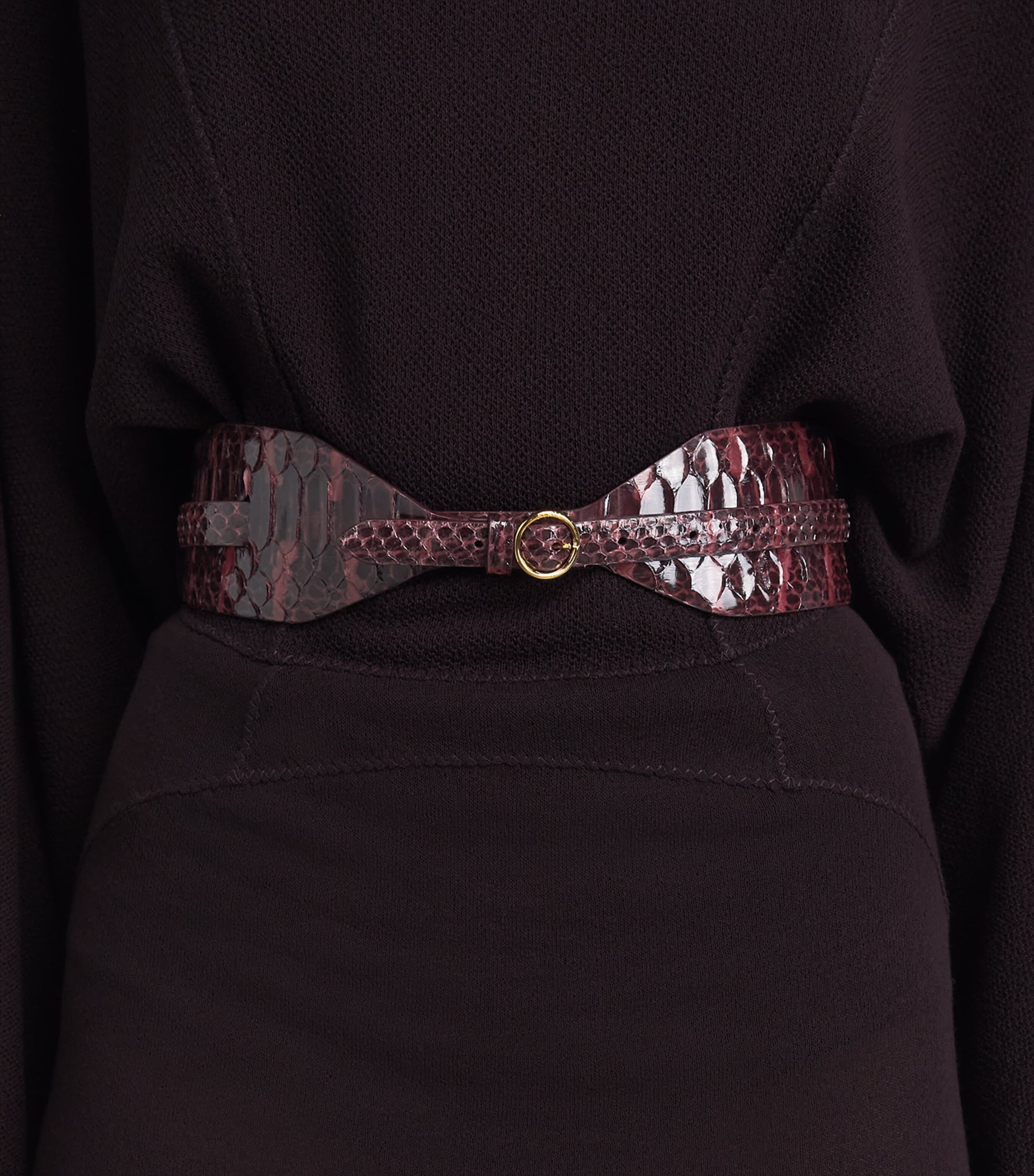 Alaïa Wide Leather Belt Bordeaux Image 2
