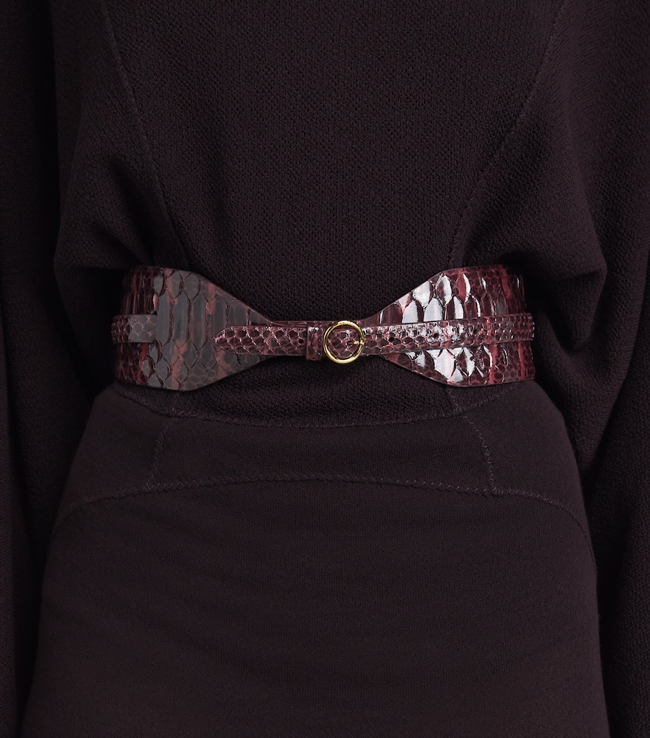 Alaïa Wide Leather Belt Bordeaux Image 2