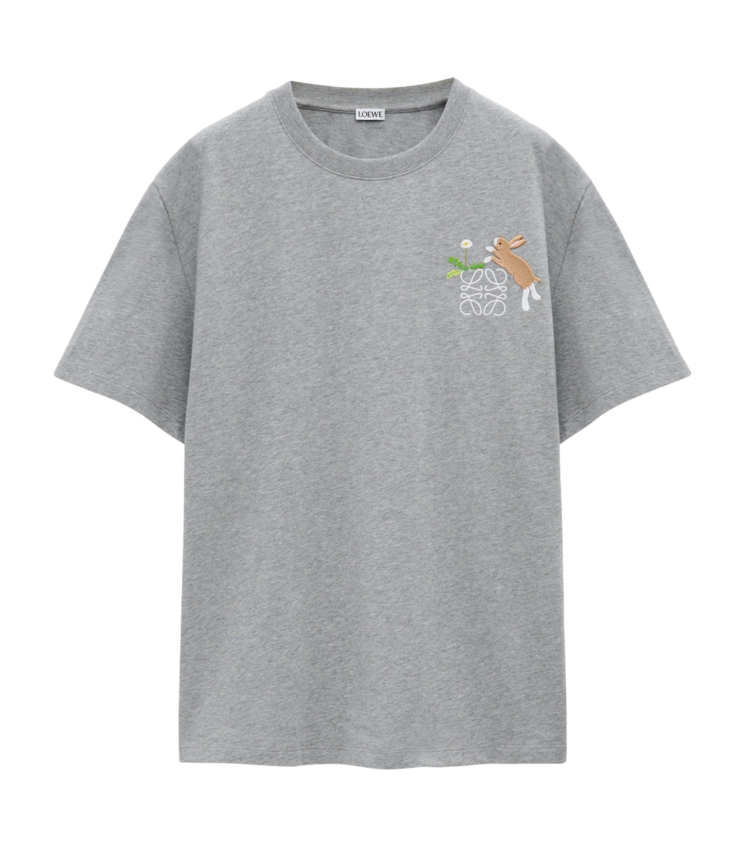 Loewe X Suna Fujita Bunny Logo T-shirt In Grey