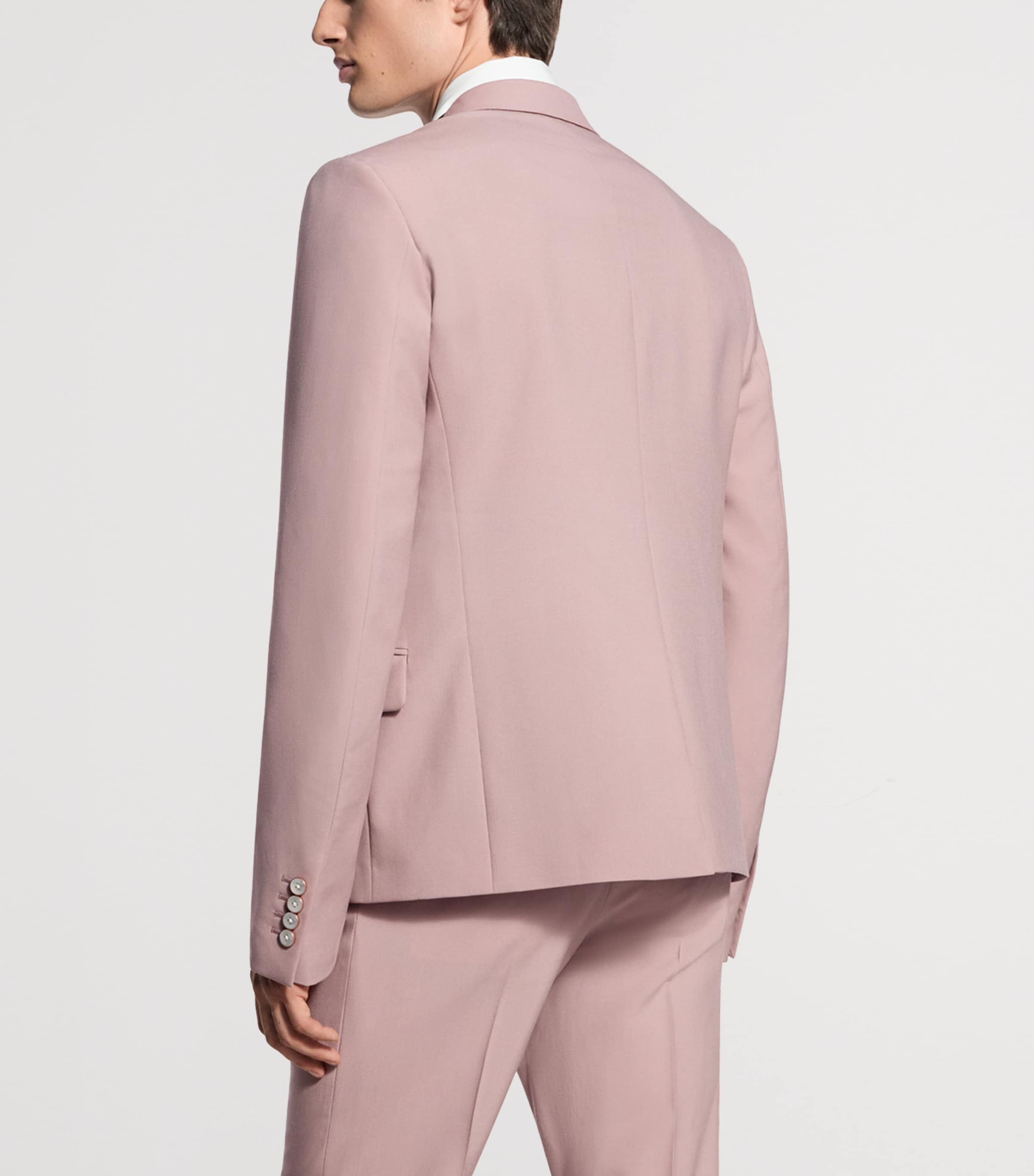 LOUIS VUITTON Mens Wool Embroidered Signature Blazer Dusty Pink Image 3