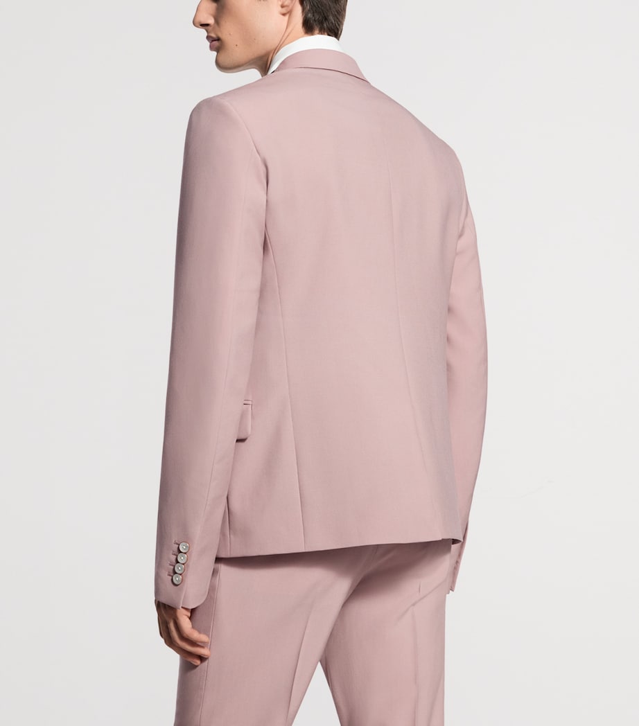 LOUIS VUITTON Mens Wool Embroidered Signature Blazer Dusty Pink Image 3