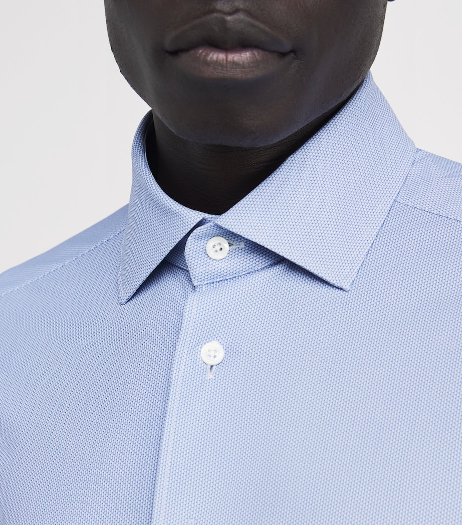 Corneliani Mens Cotton Formal Shirt Dark Blue Image 6