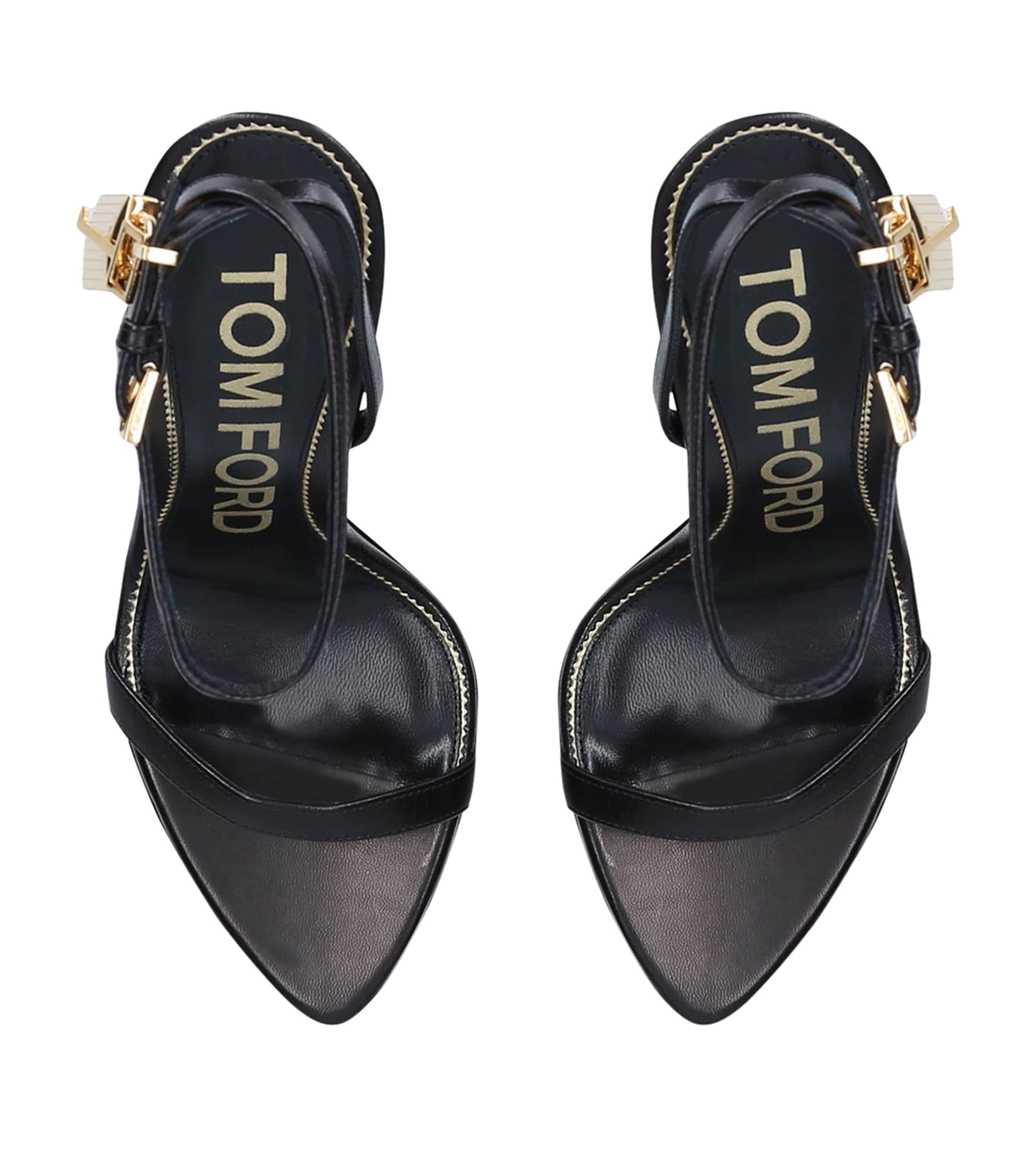 Leather Padlock Sandal 105 BLACK Image 4