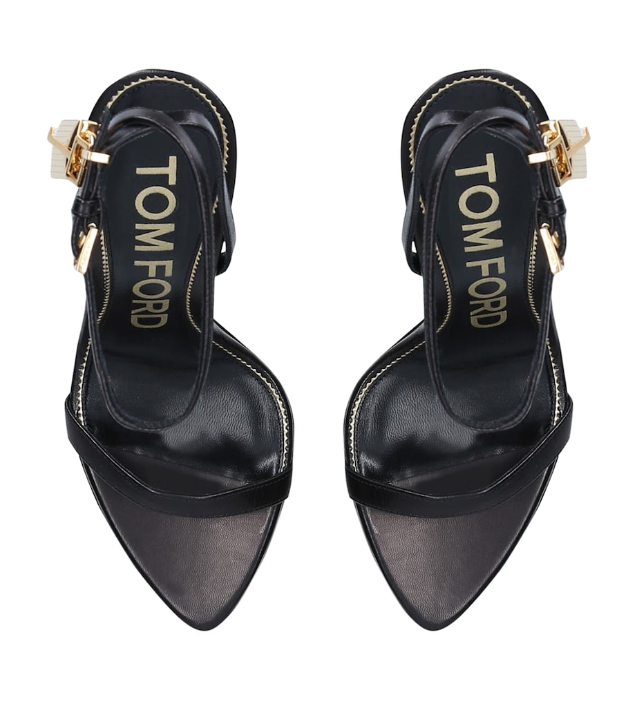 Leather Padlock Sandal 105 BLACK Image 4