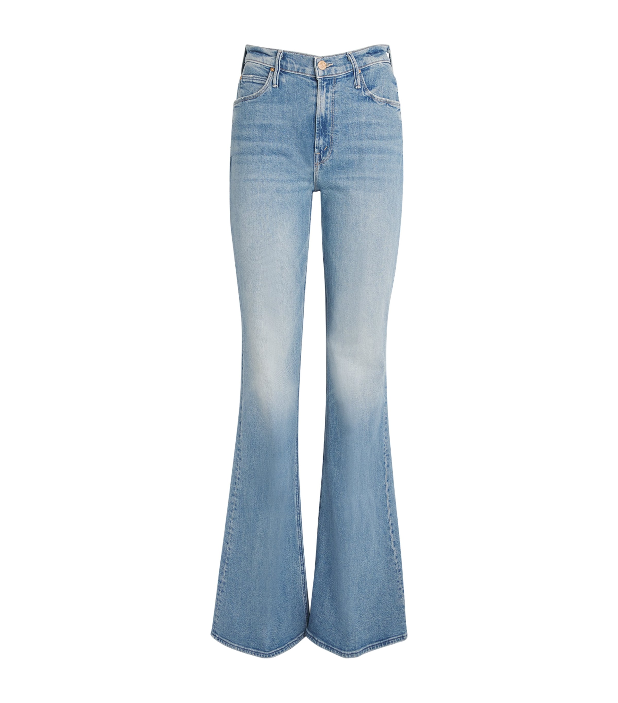 Mother Mor Light Blue Cotton Blend Jeans In Blue