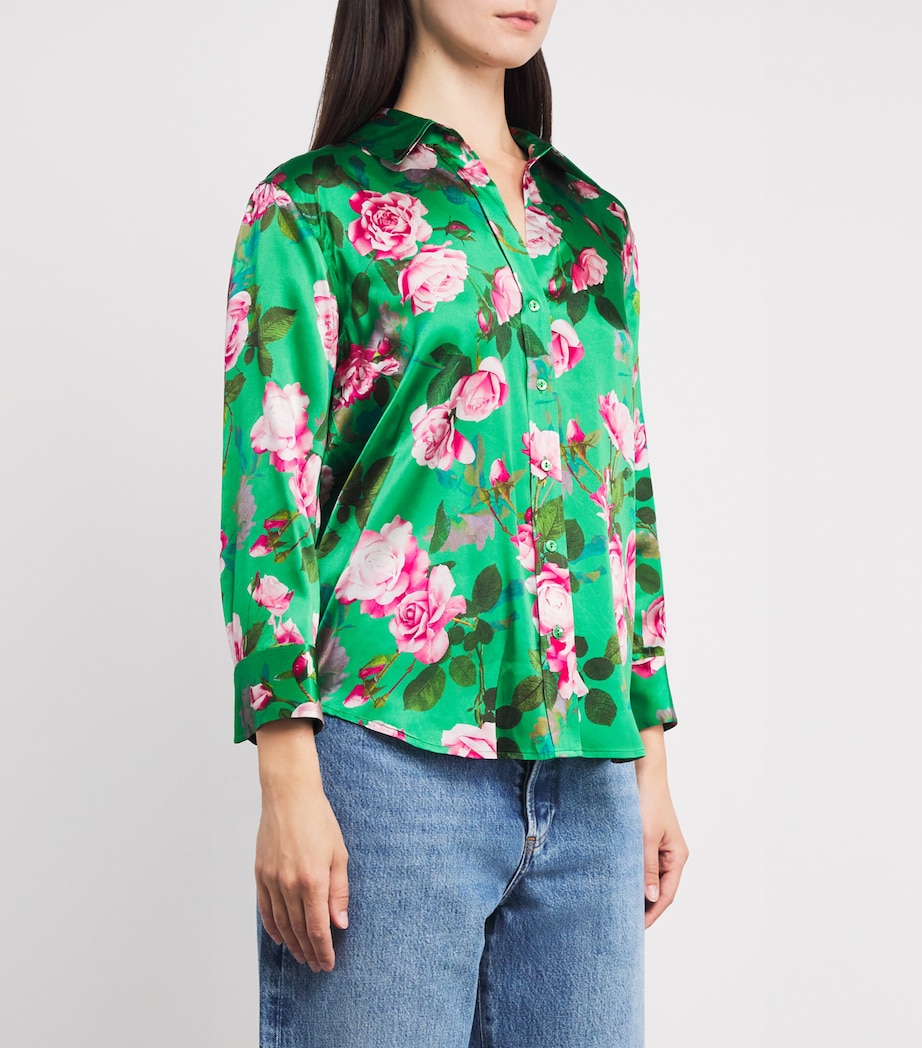 Silk Floral Dani Blouse GSFR-GRN MLT SNT RS Image 3