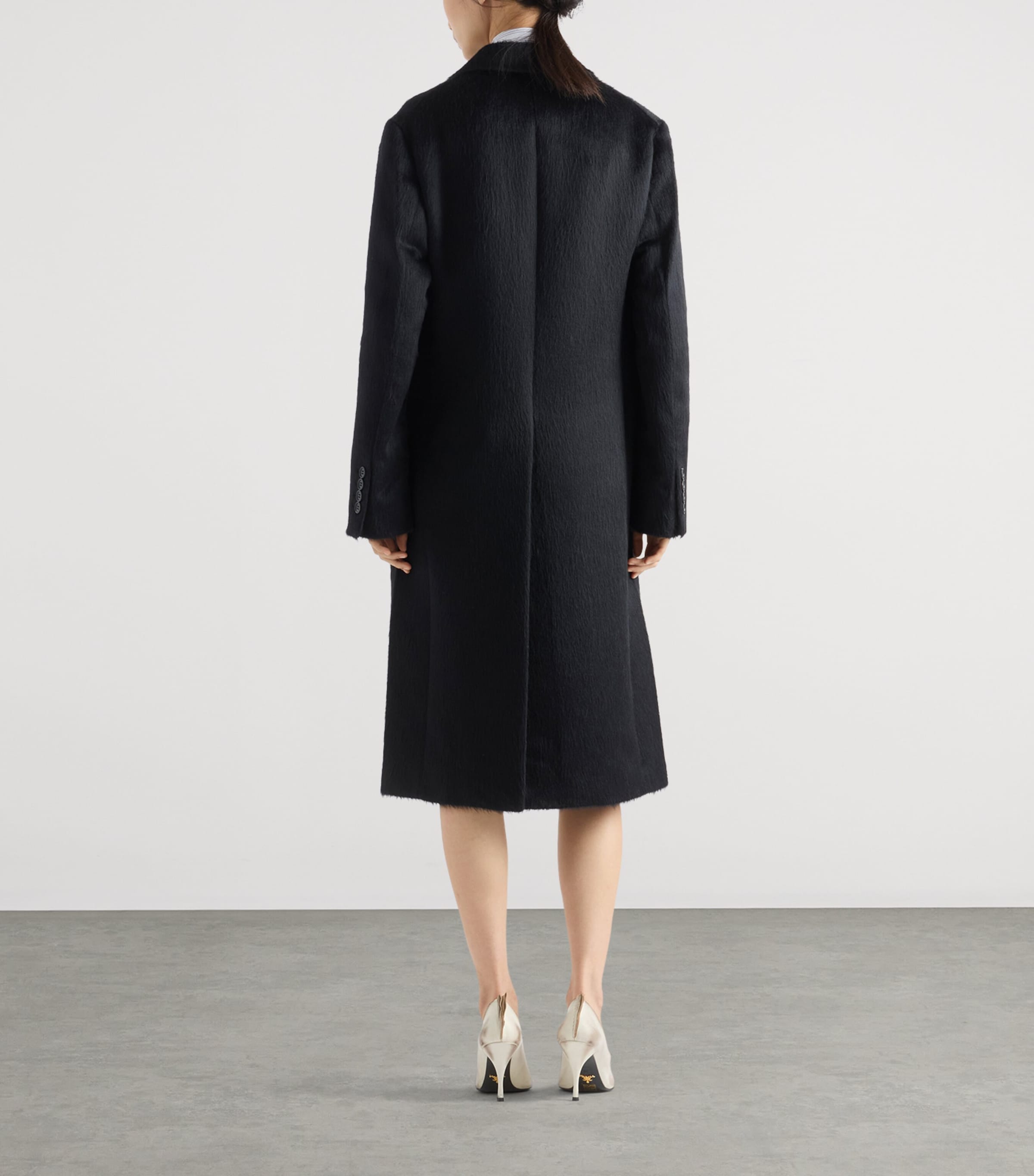 Velour Single-Breasted Coat F0008 Image 5