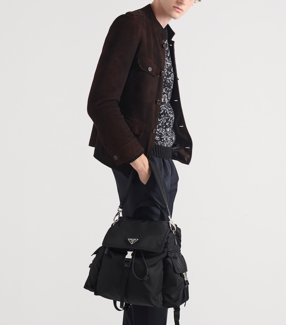 Re-Nylon and Leather Explore Backpack F0002 Image 8